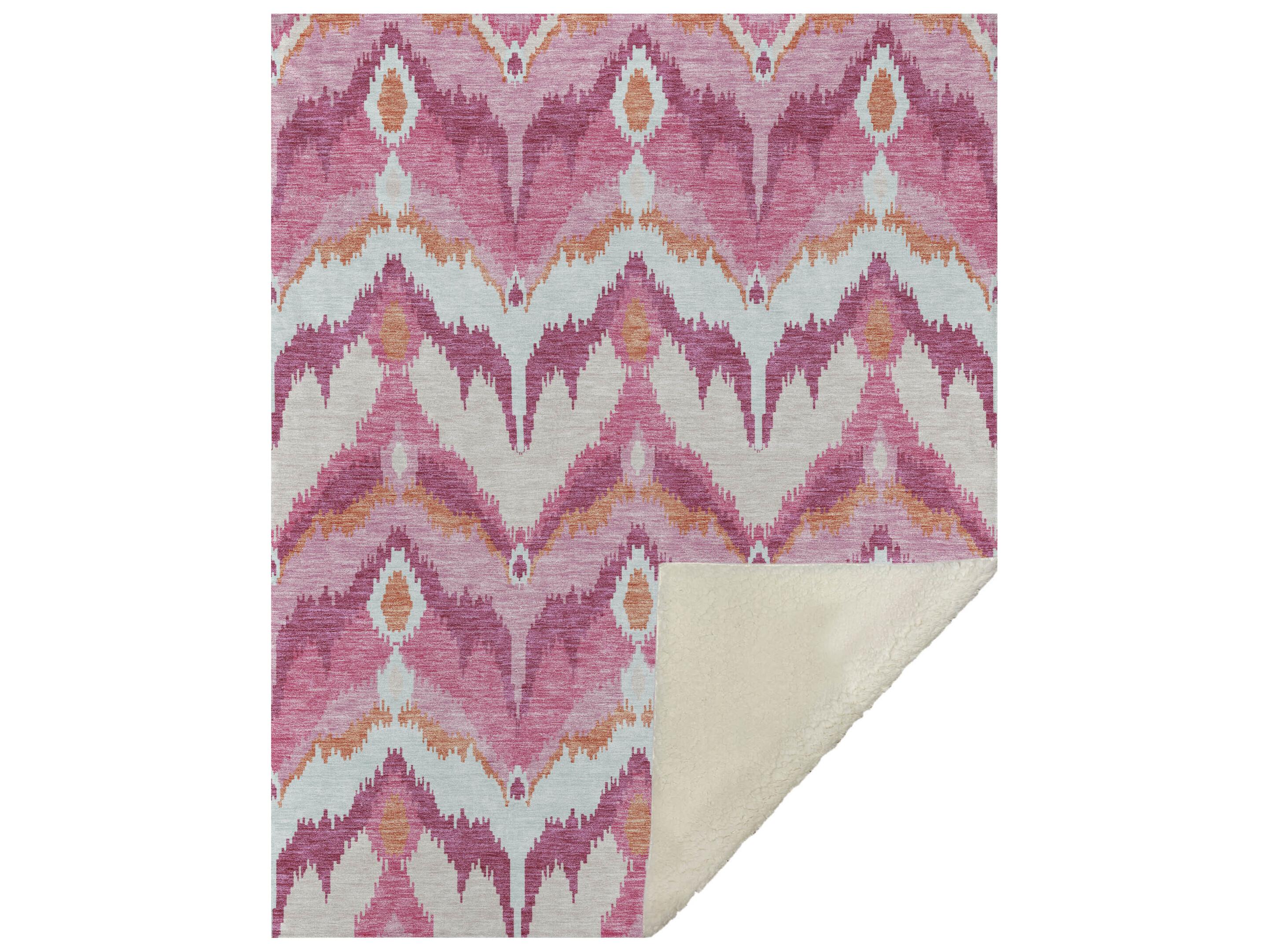 Dalyn Sherpa Pink Polyester Throw