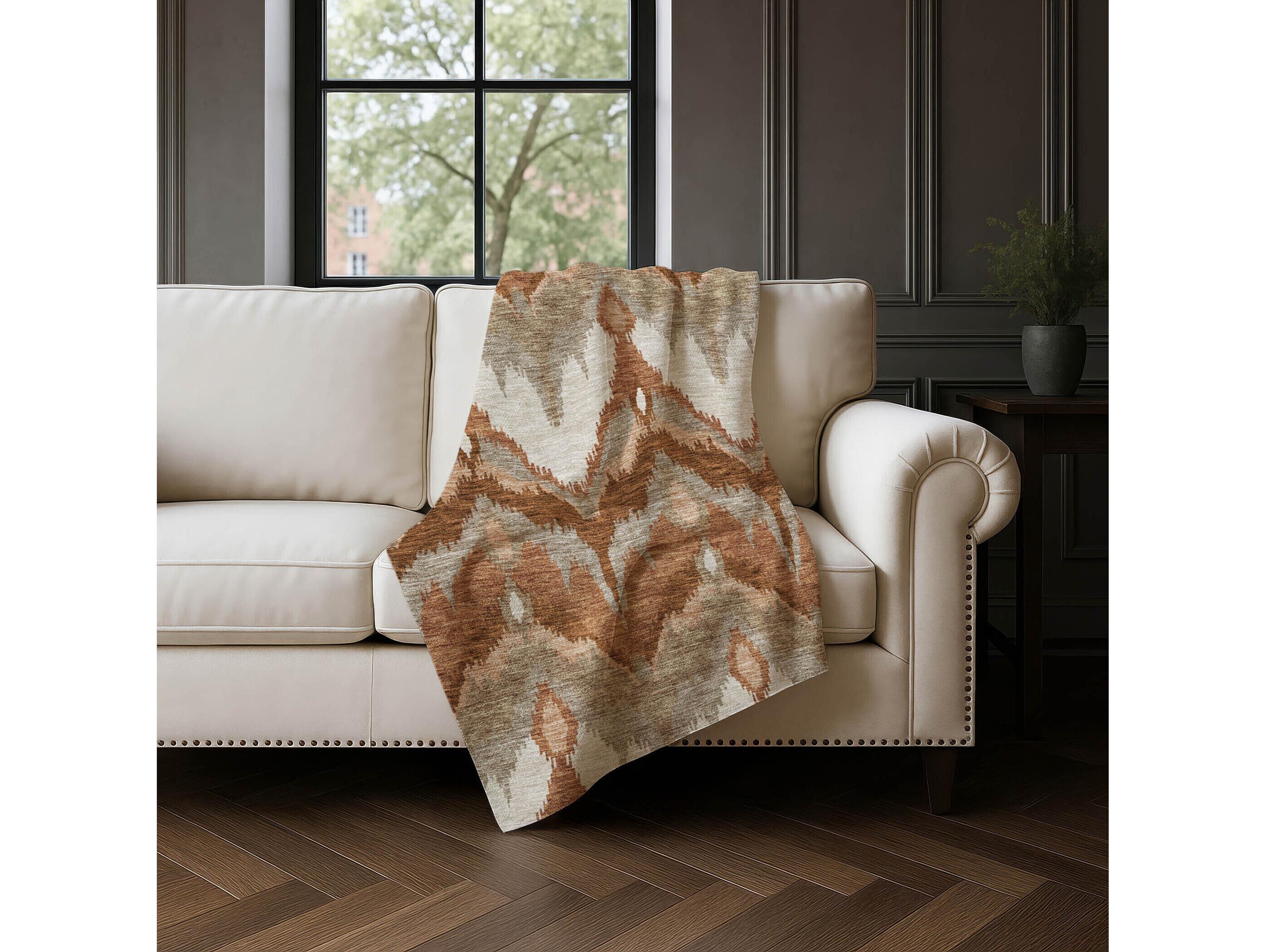 Dalyn Sherpa Orange Polyester Throw