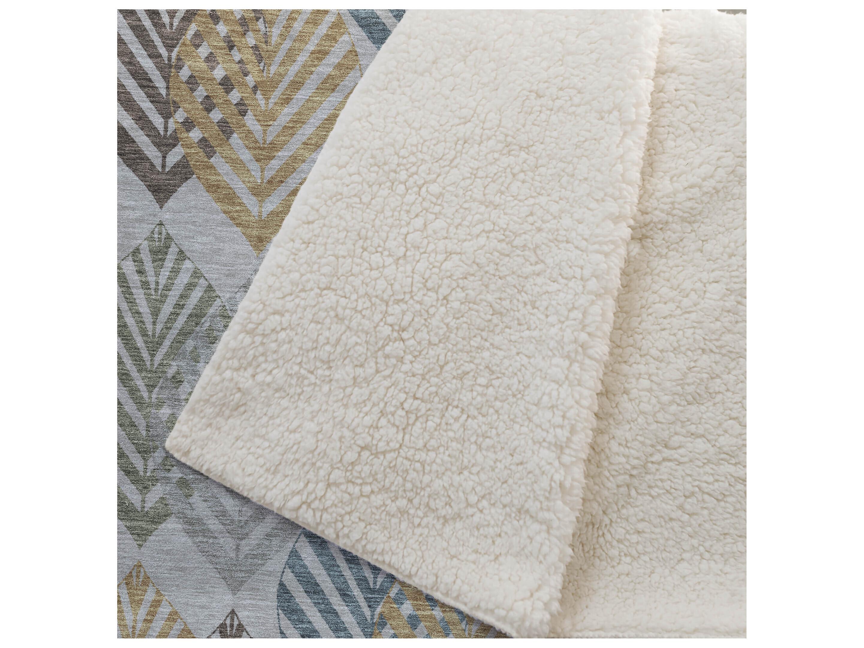 Dalyn Sherpa Gray Polyester Throw