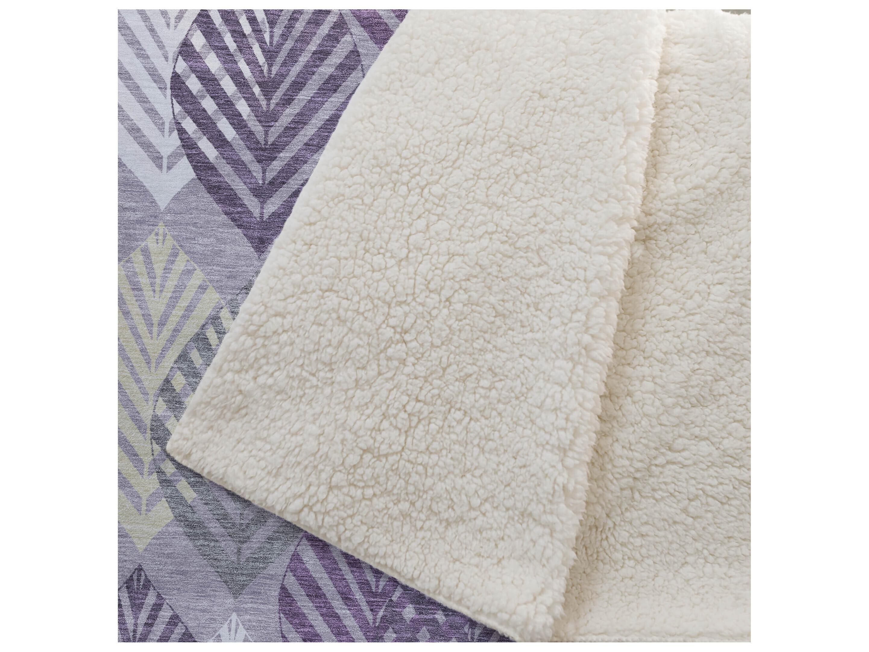 Dalyn Sherpa Purple Polyester Throw