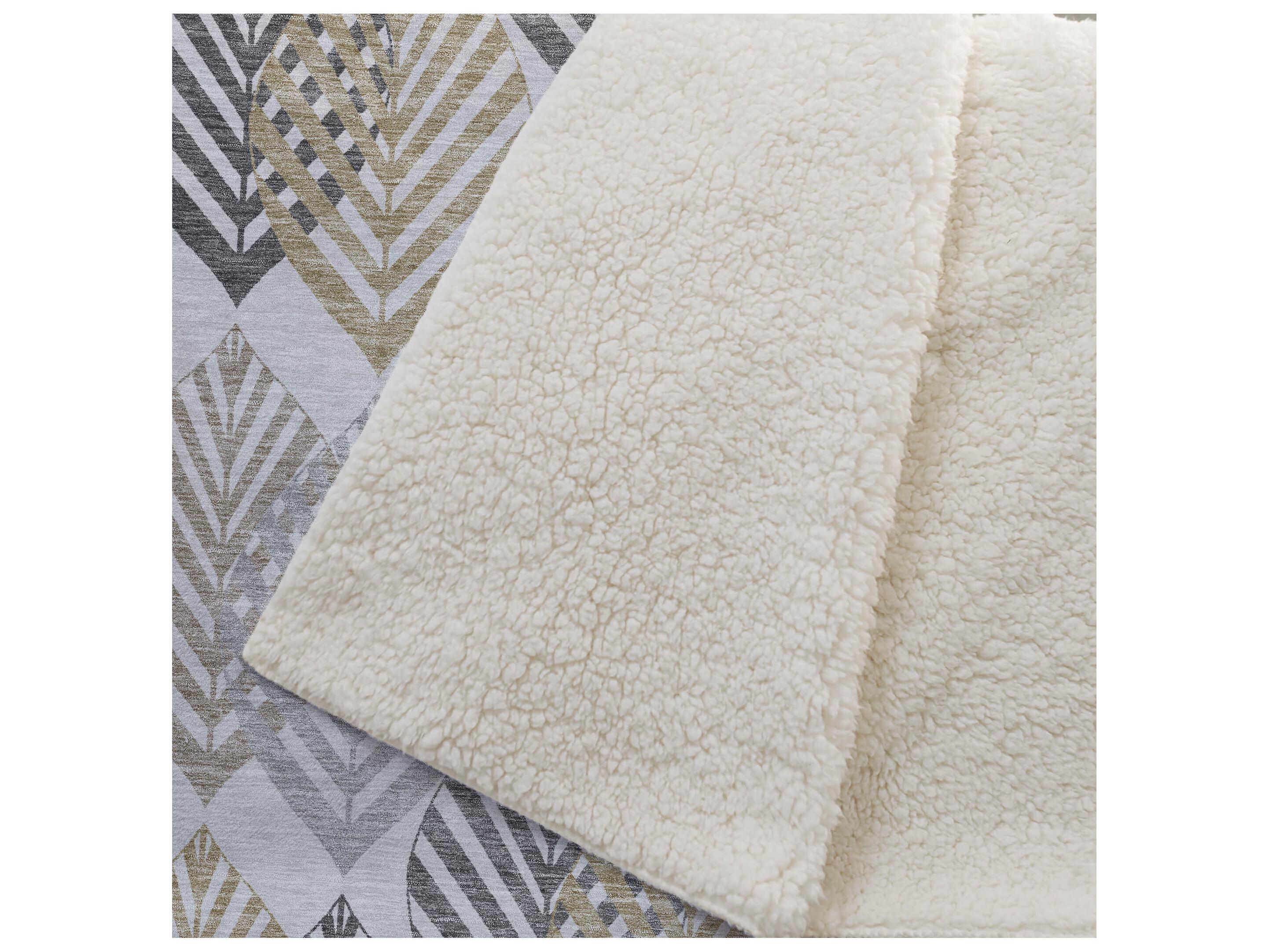 Dalyn Sherpa Gray Polyester Throw