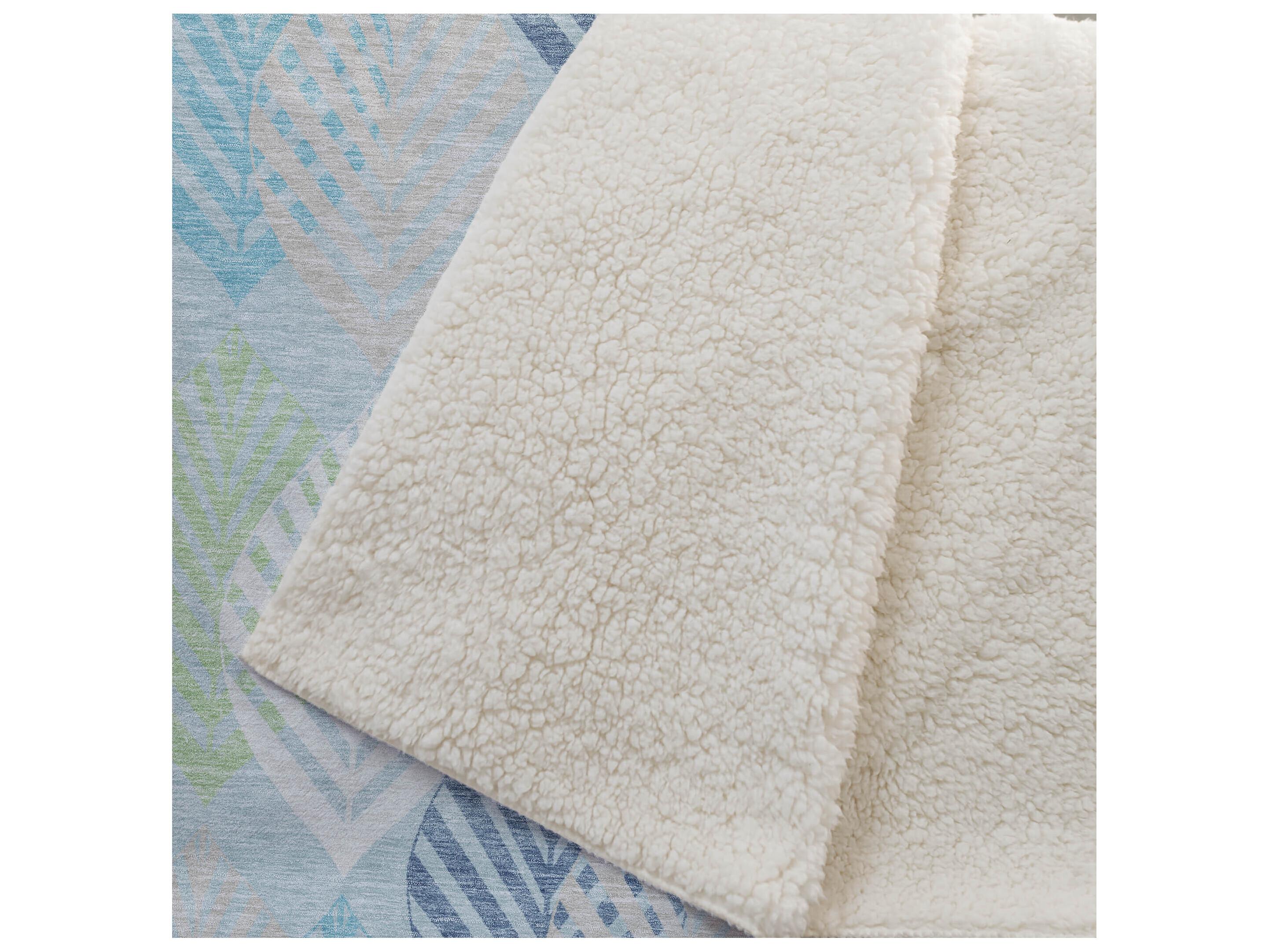 Dalyn Sherpa Teal Polyester Throw