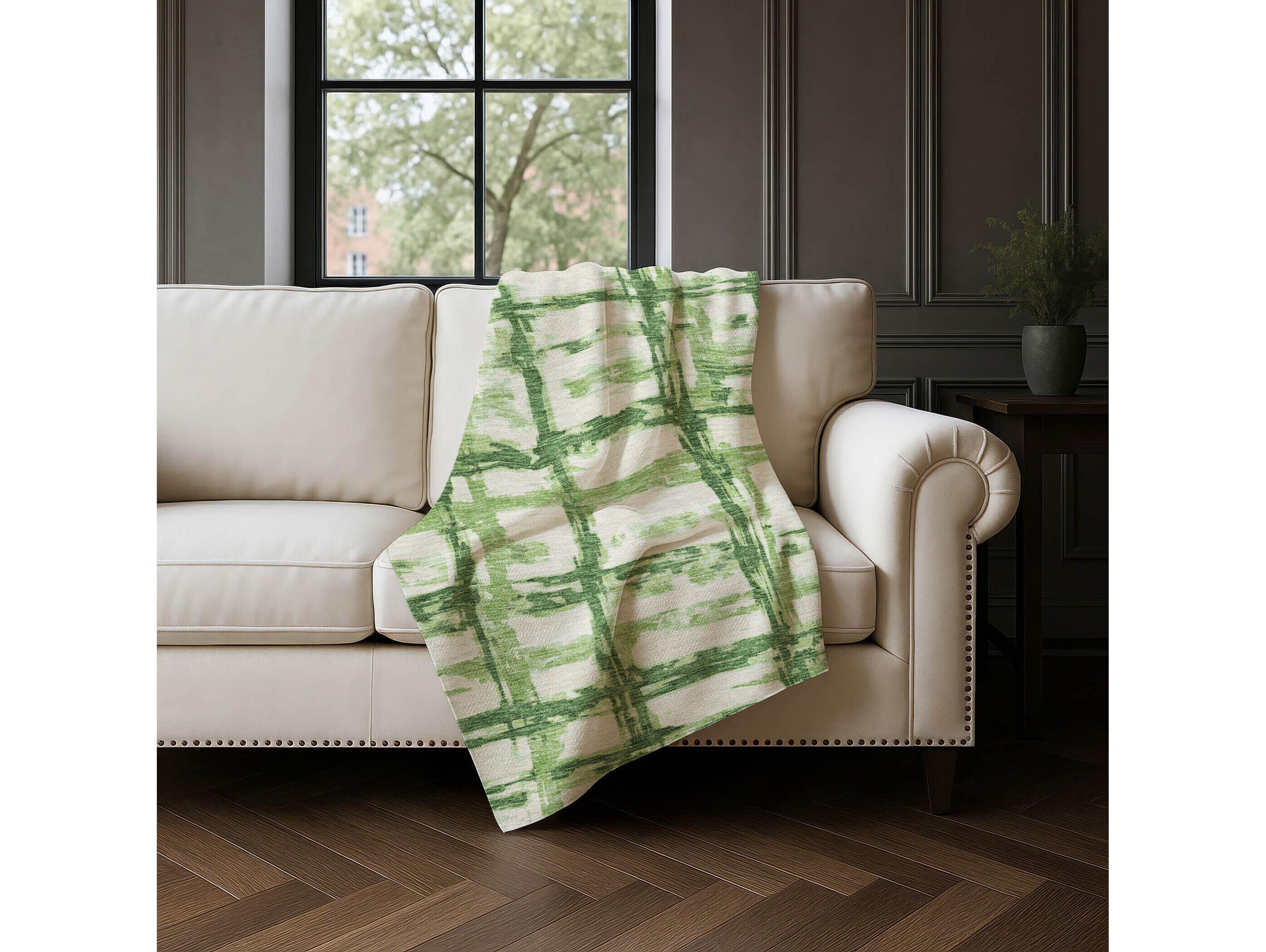 Dalyn Sherpa Green Polyester Throw