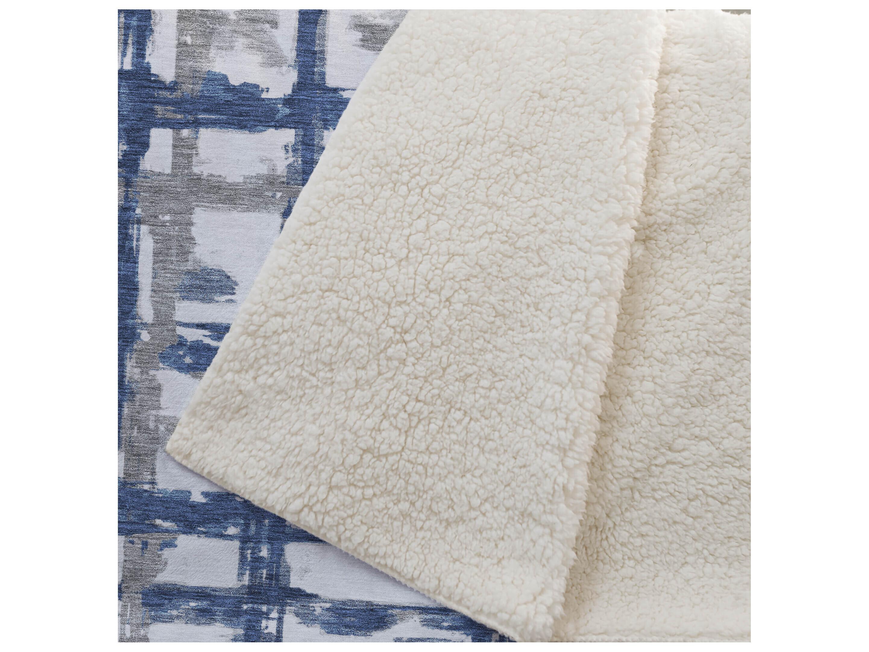 Dalyn Sherpa Blue Polyester Throw