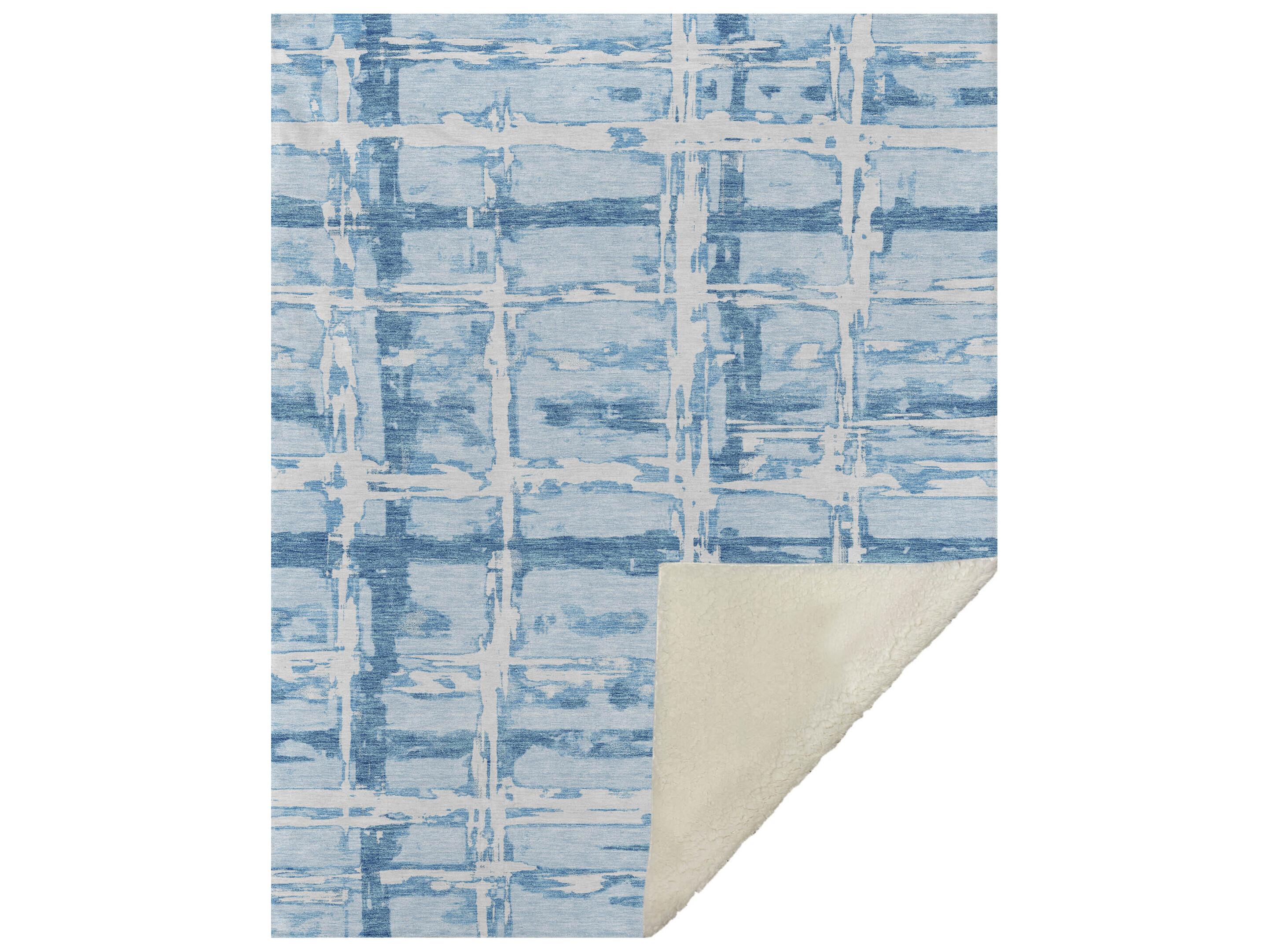 Dalyn Sherpa Blue Polyester Throw