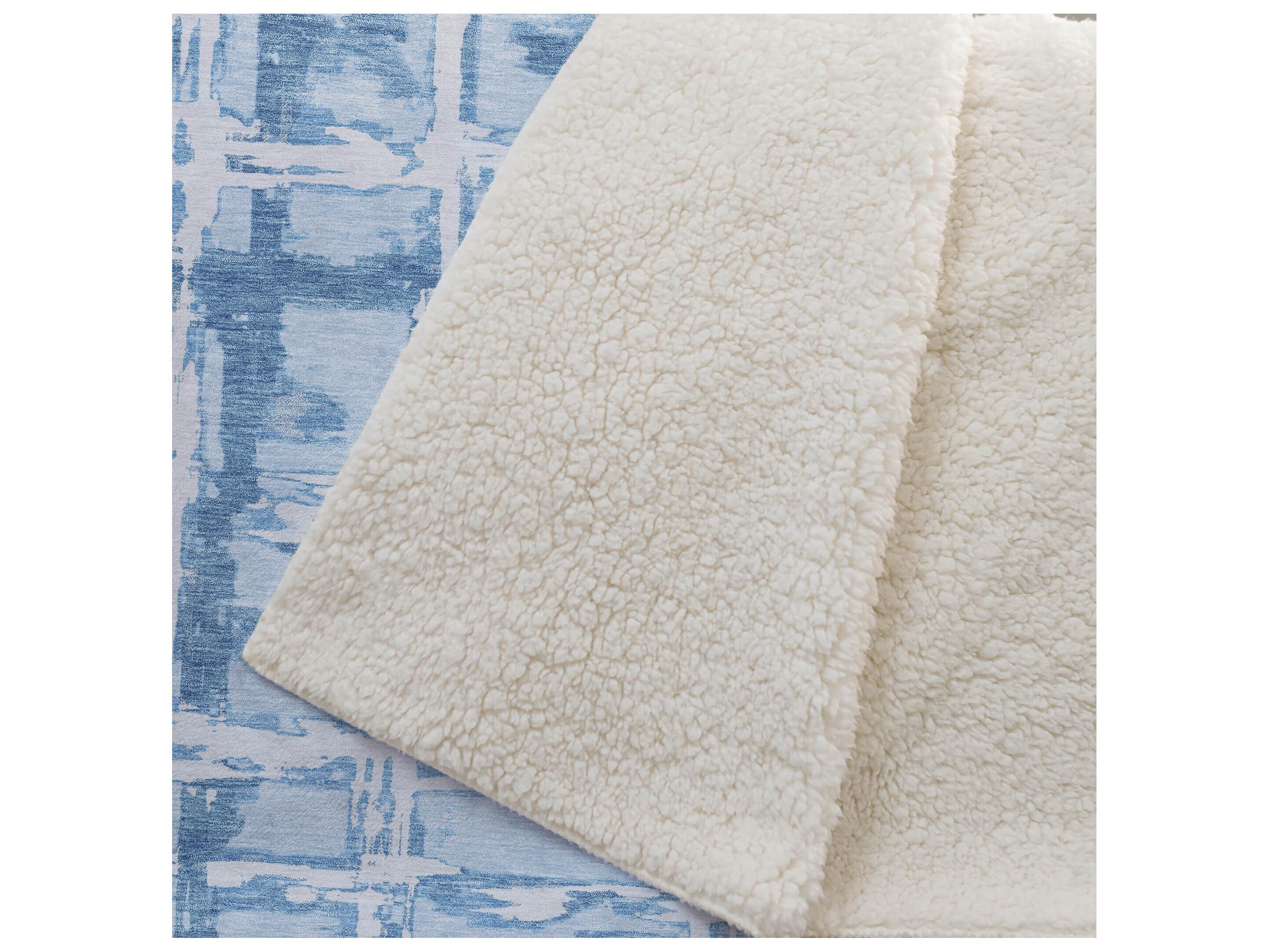Dalyn Sherpa Blue Polyester Throw