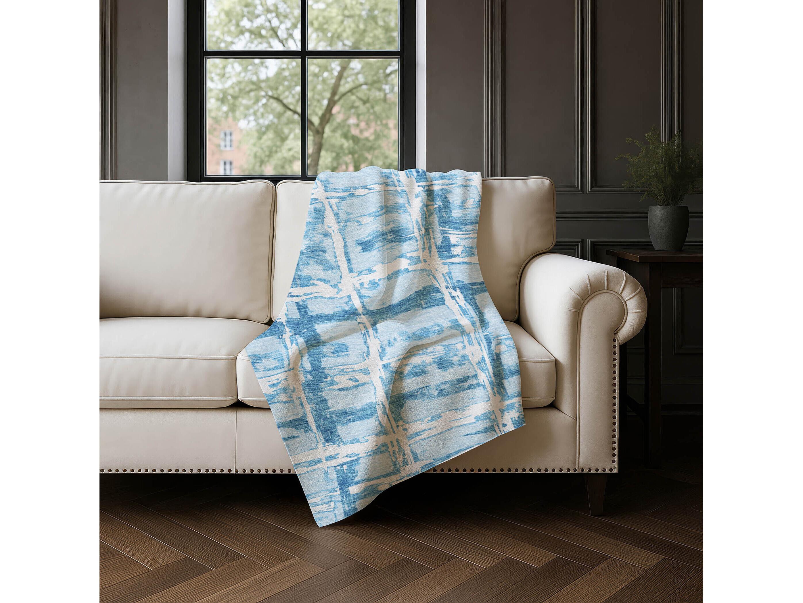 Dalyn Sherpa Blue Polyester Throw
