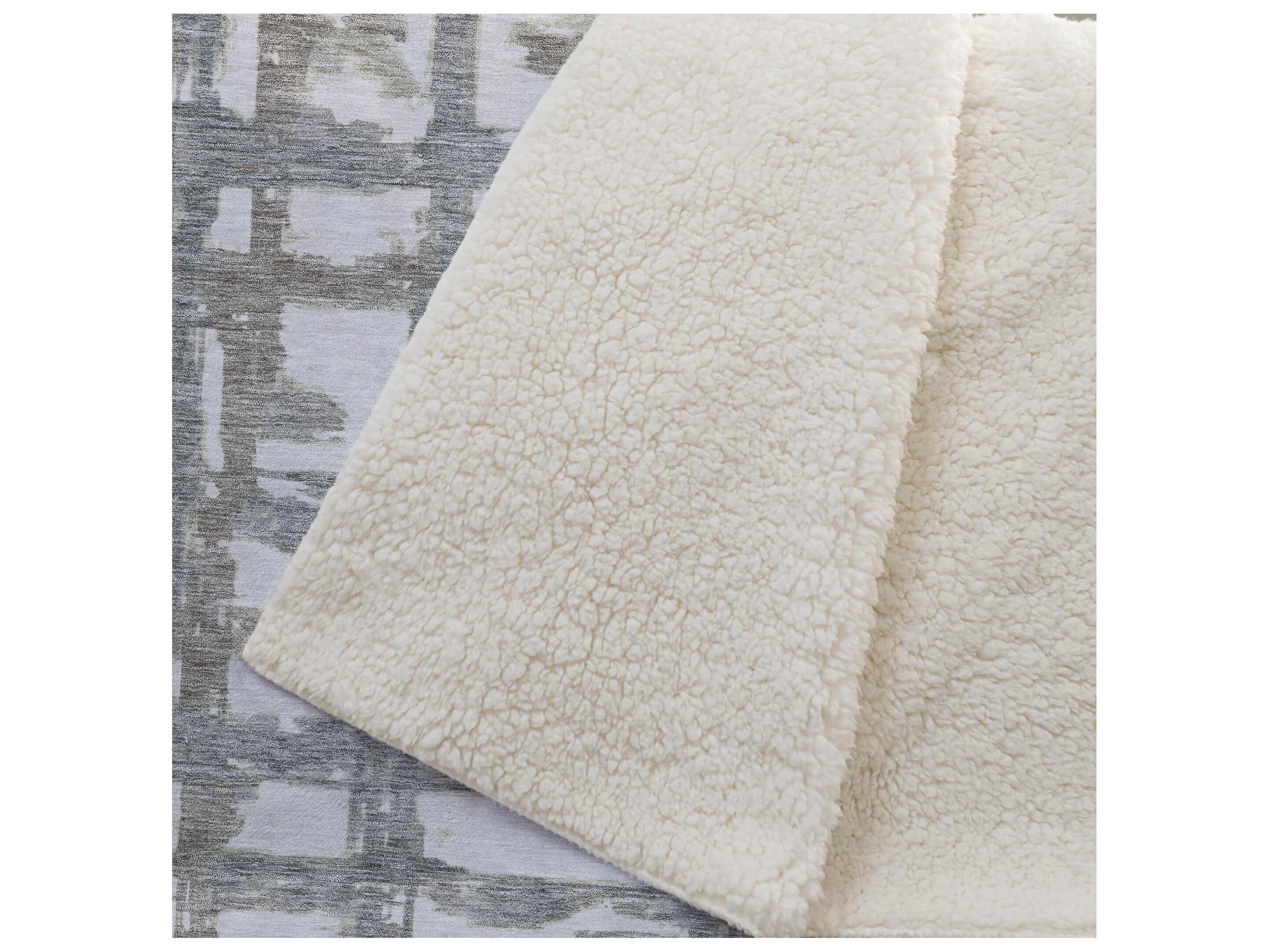 Dalyn Sherpa Gray Polyester Throw