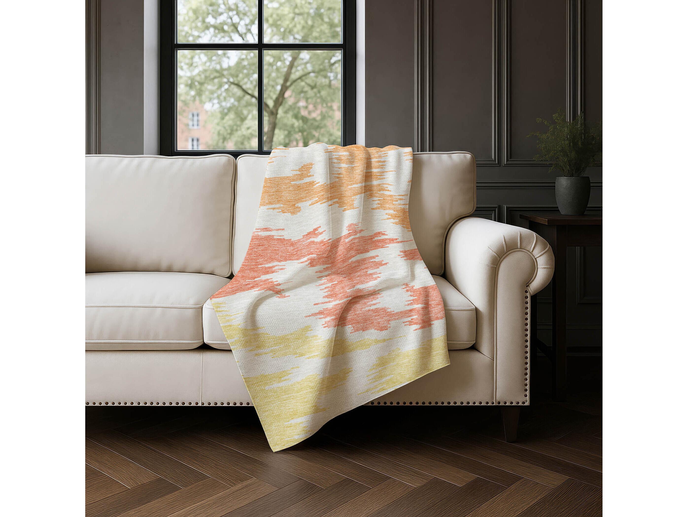 Dalyn Sherpa Orange Polyester Throw