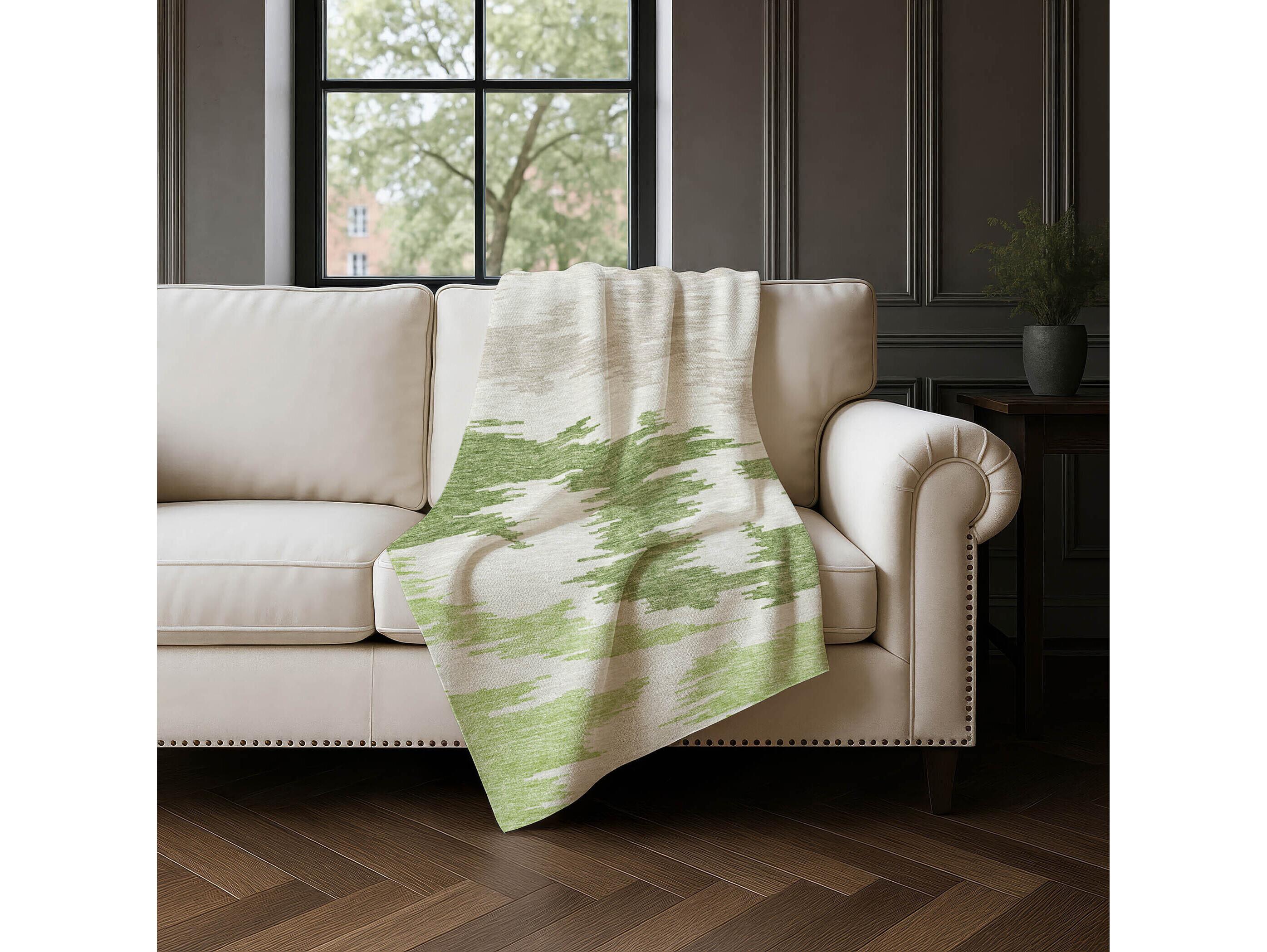 Dalyn Sherpa Green Polyester Throw