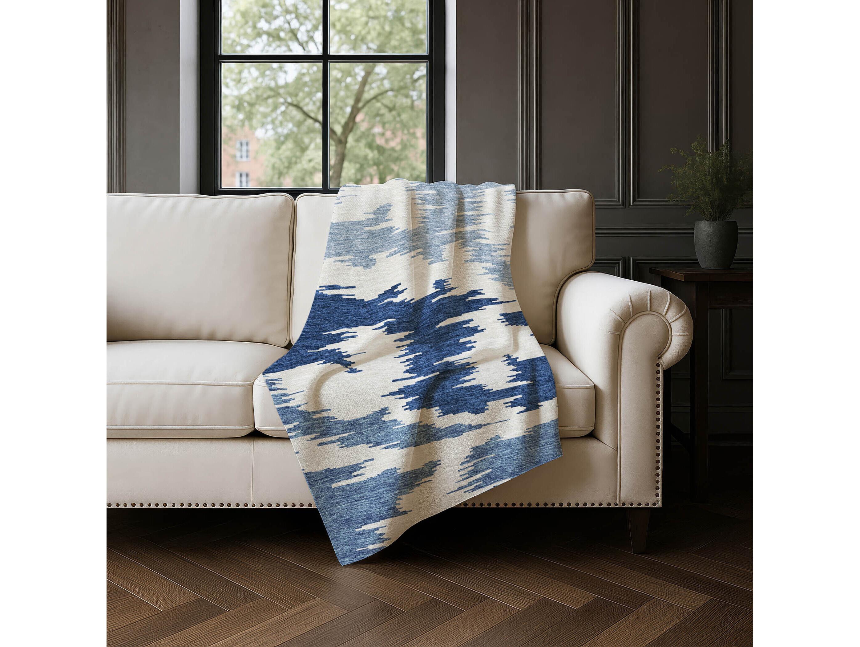 Dalyn Sherpa Blue Polyester Throw