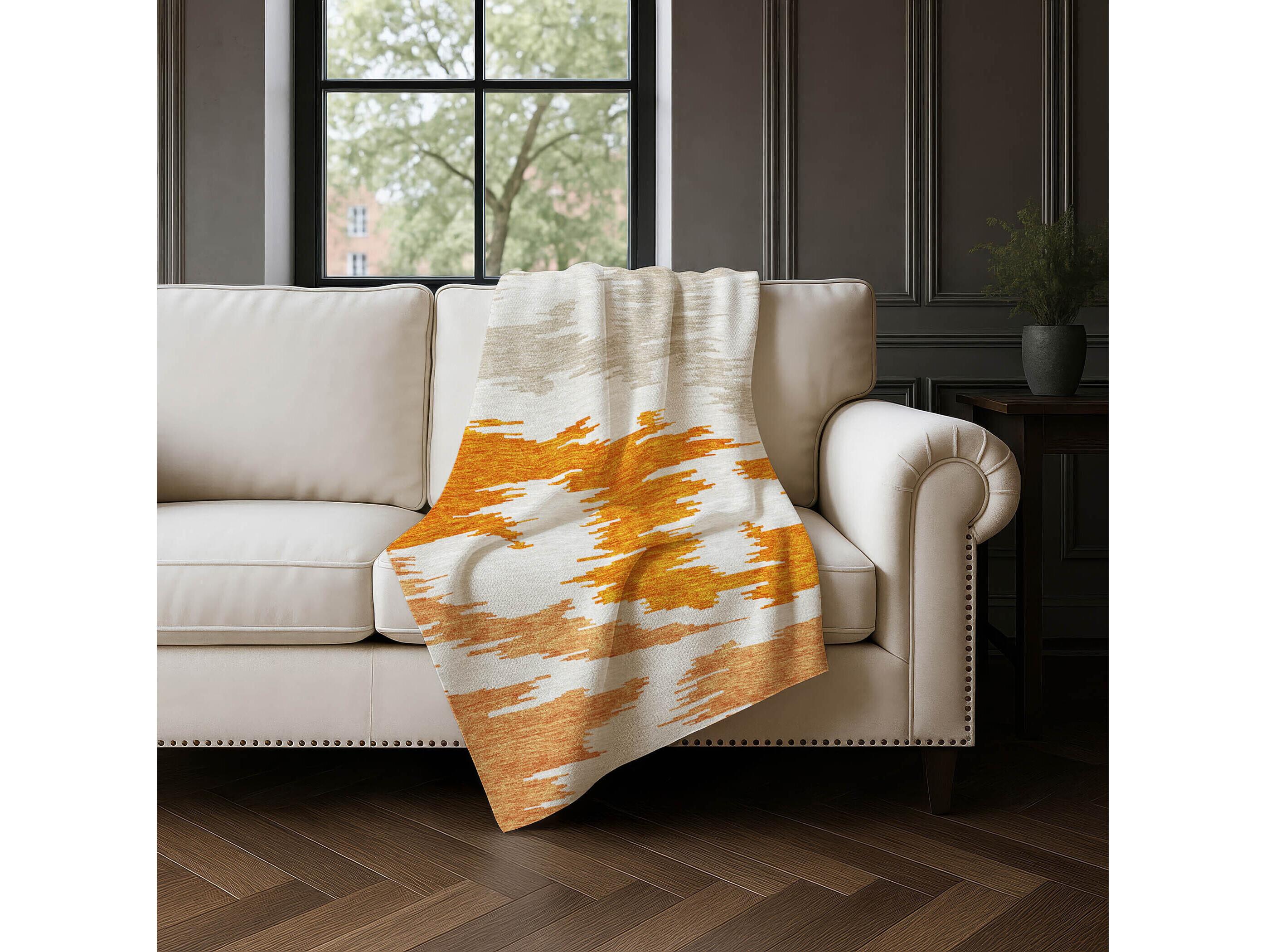 Dalyn Sherpa Orange Polyester Throw