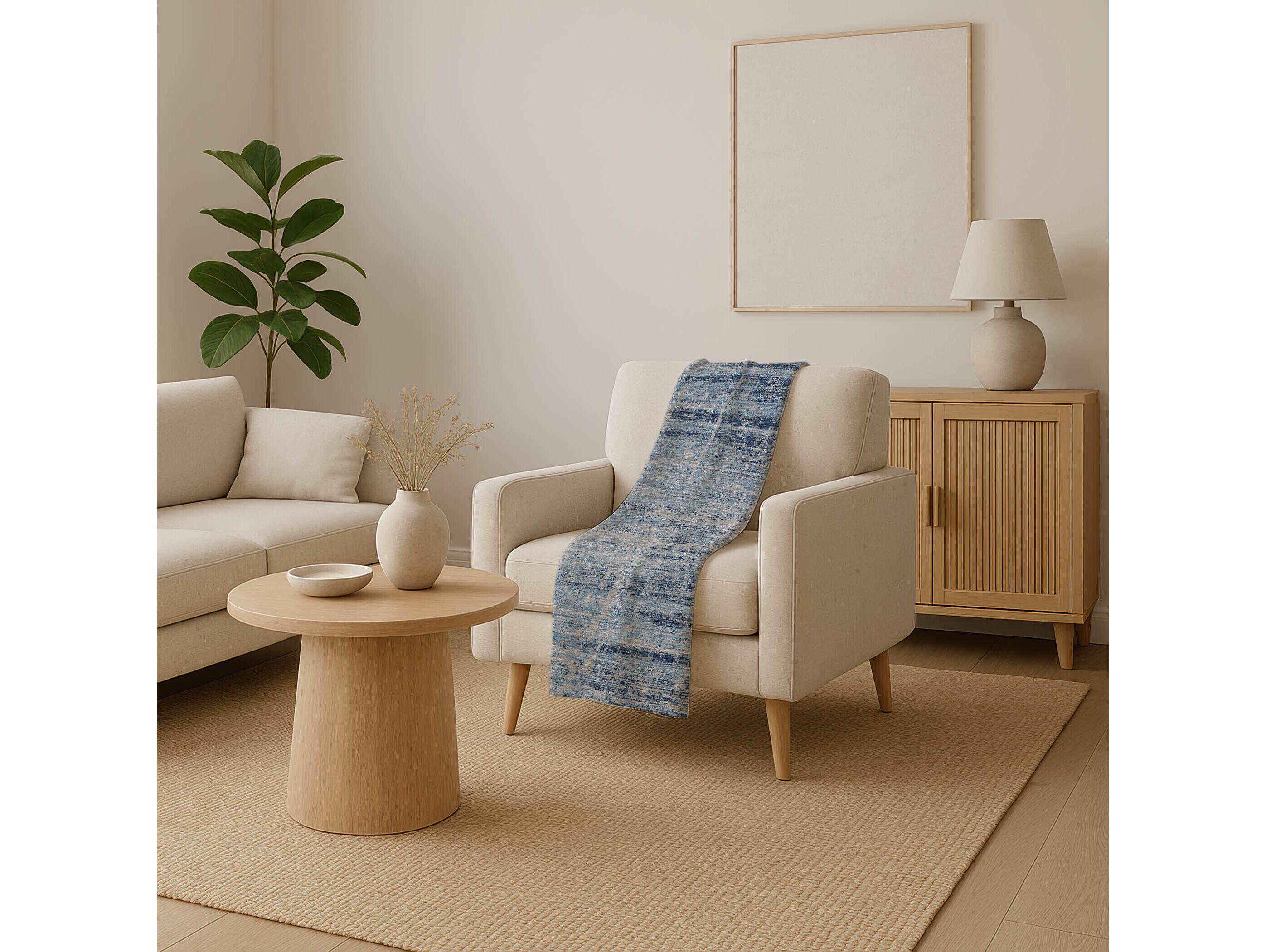 Dalyn Sherpa Blue Polyester Throw