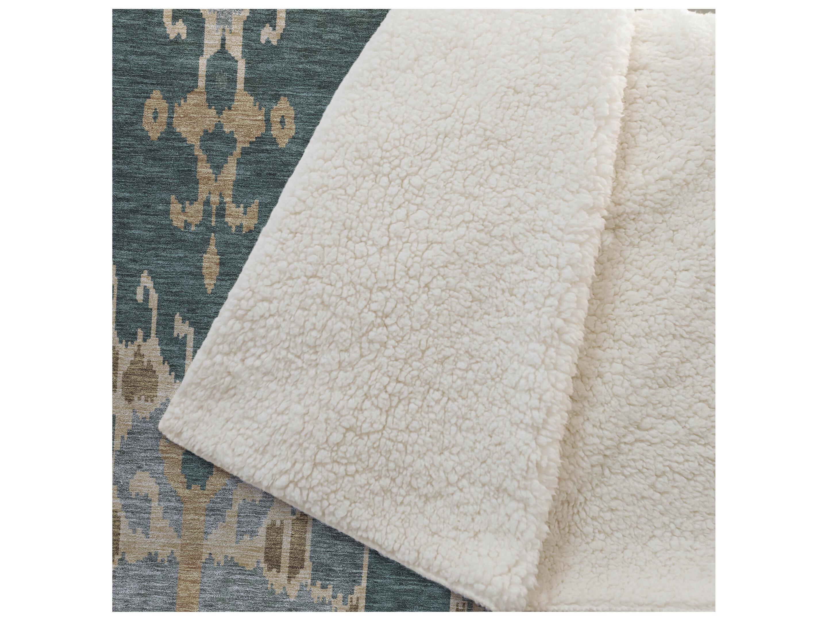 Dalyn Sherpa Green Polyester Throw