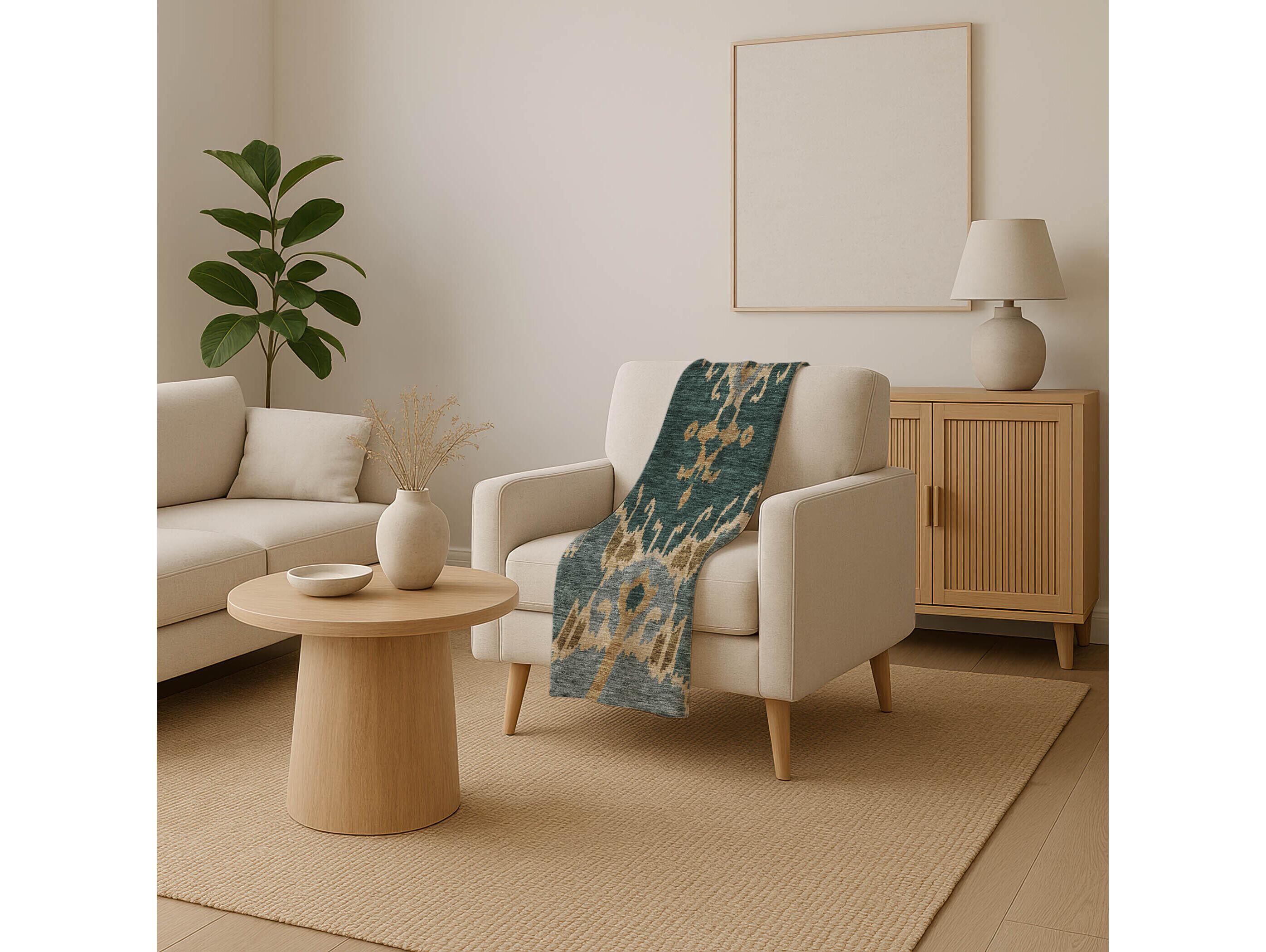 Dalyn Sherpa Green Polyester Throw