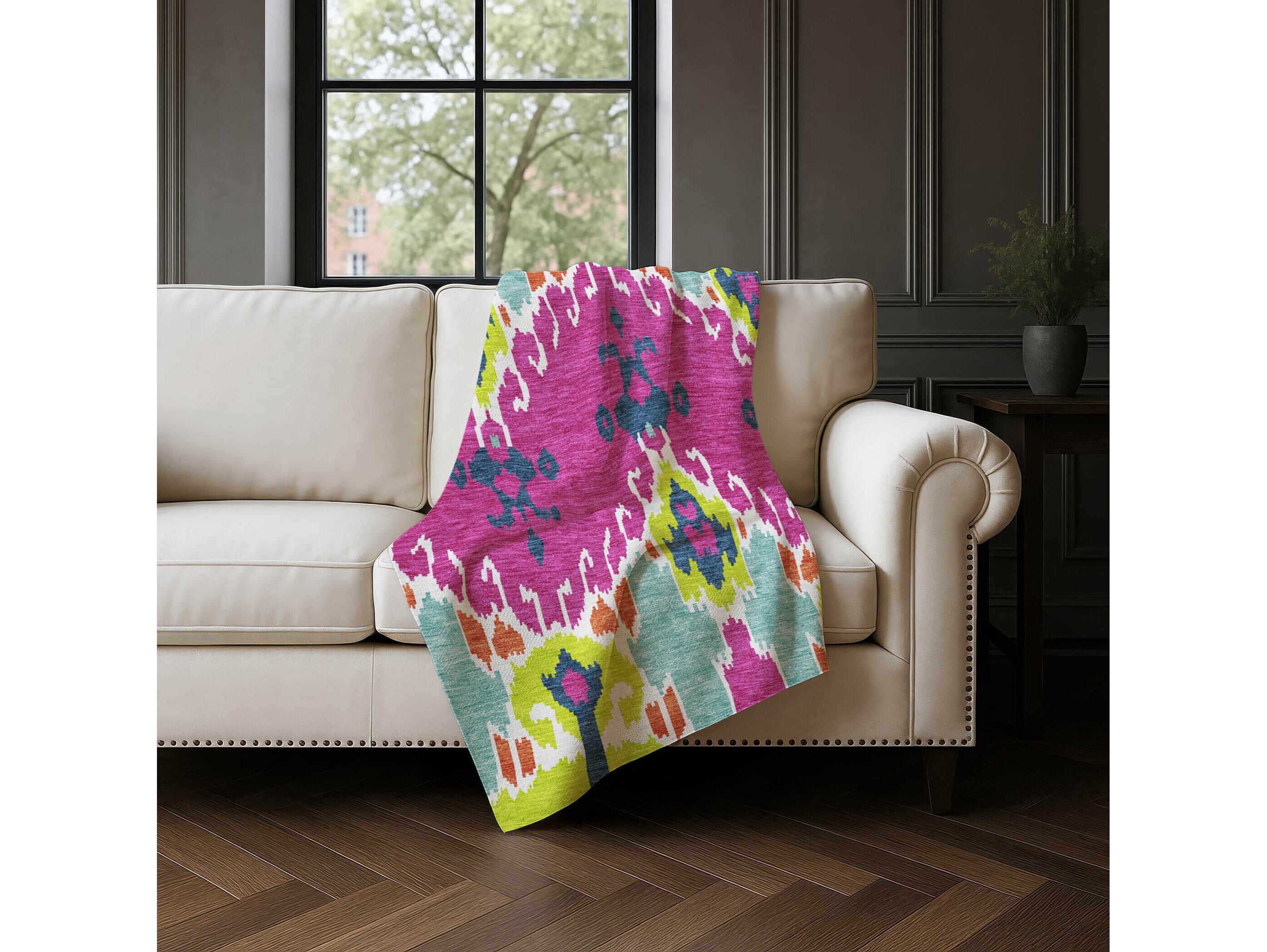 Dalyn Sherpa Pink Polyester Throw