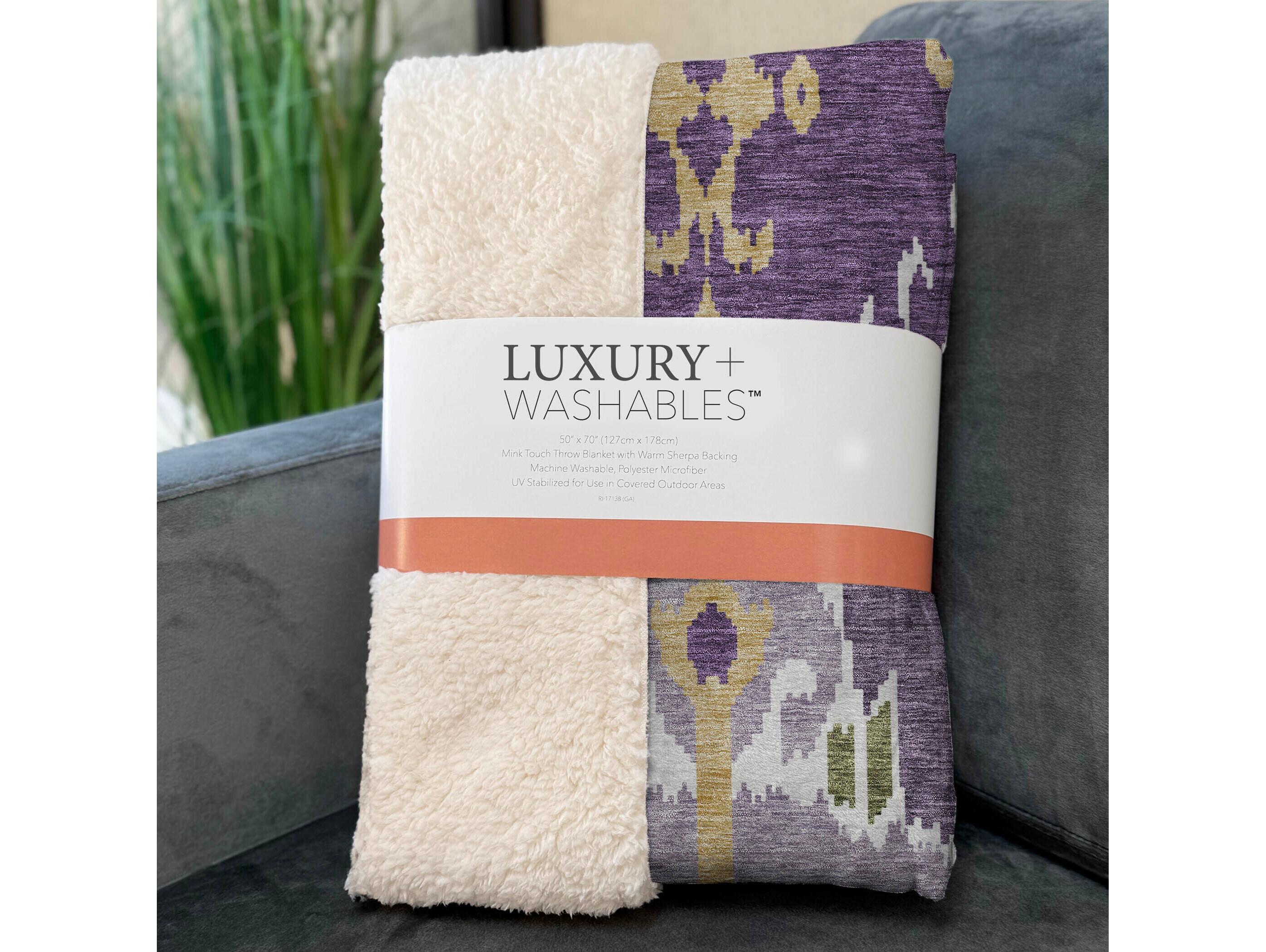 Dalyn Sherpa Purple Polyester Throw