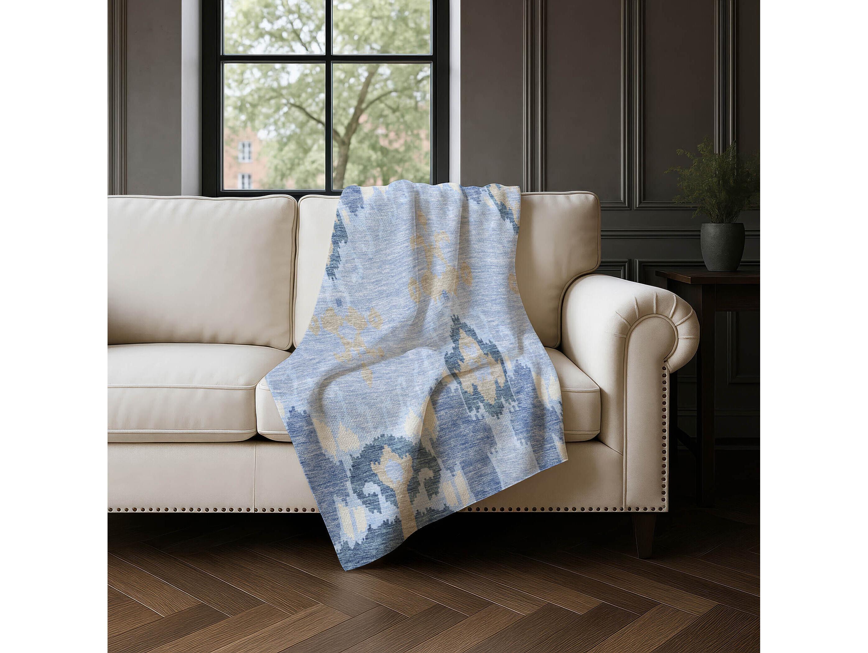 Dalyn Sherpa Blue Polyester Throw
