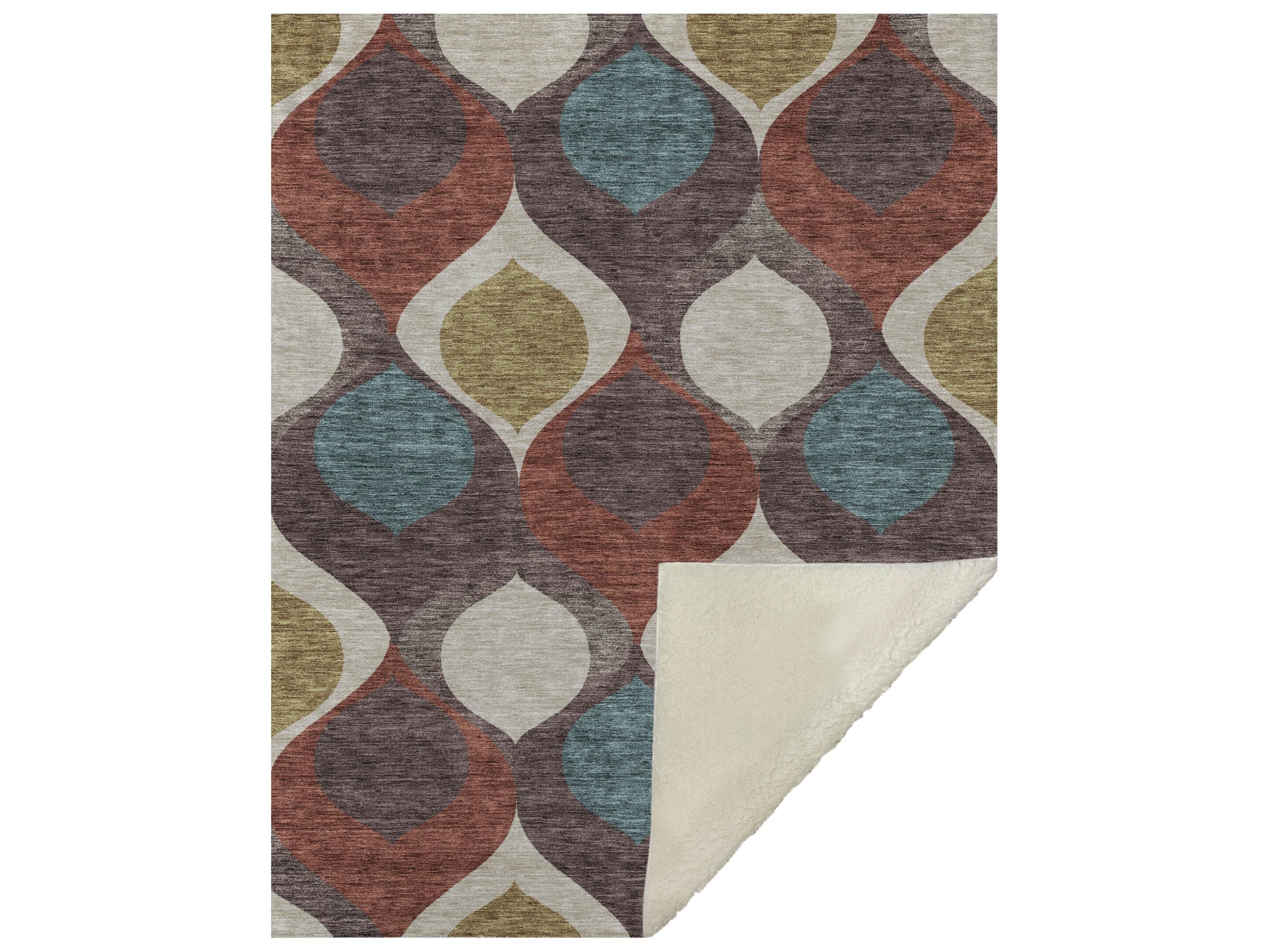 Dalyn Sherpa Brown Polyester Throw