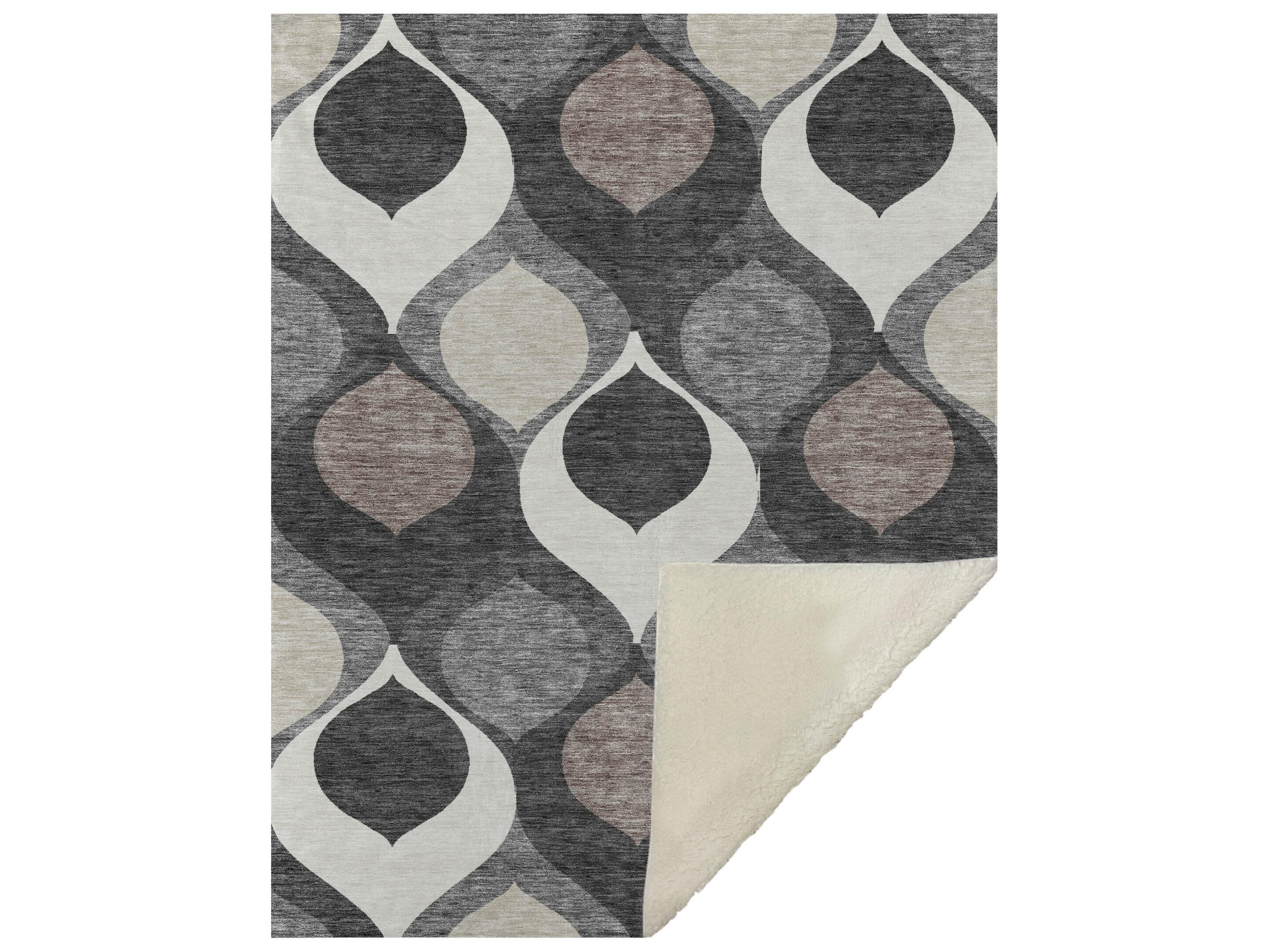 Dalyn Sherpa Gray Polyester Throw