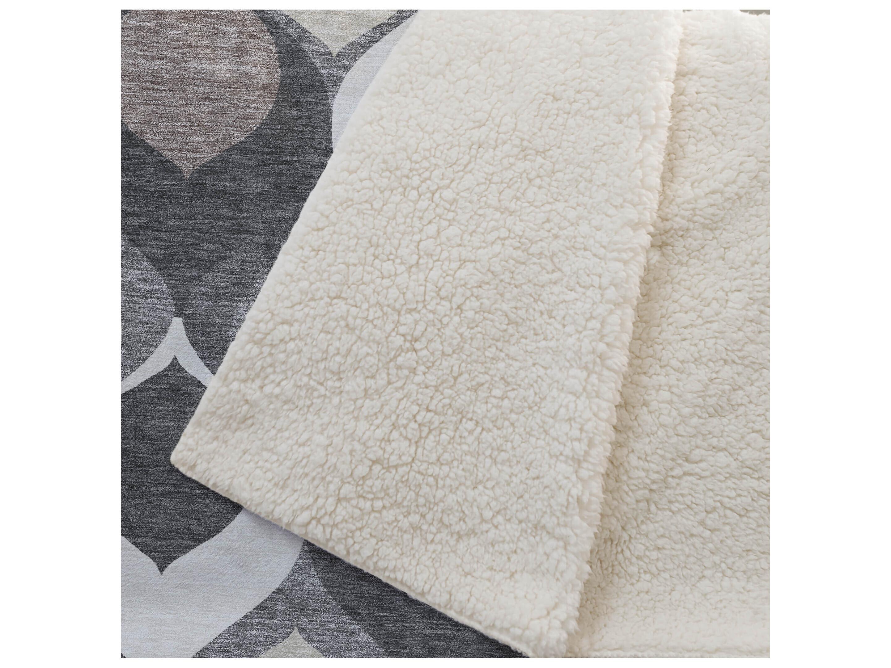 Dalyn Sherpa Gray Polyester Throw