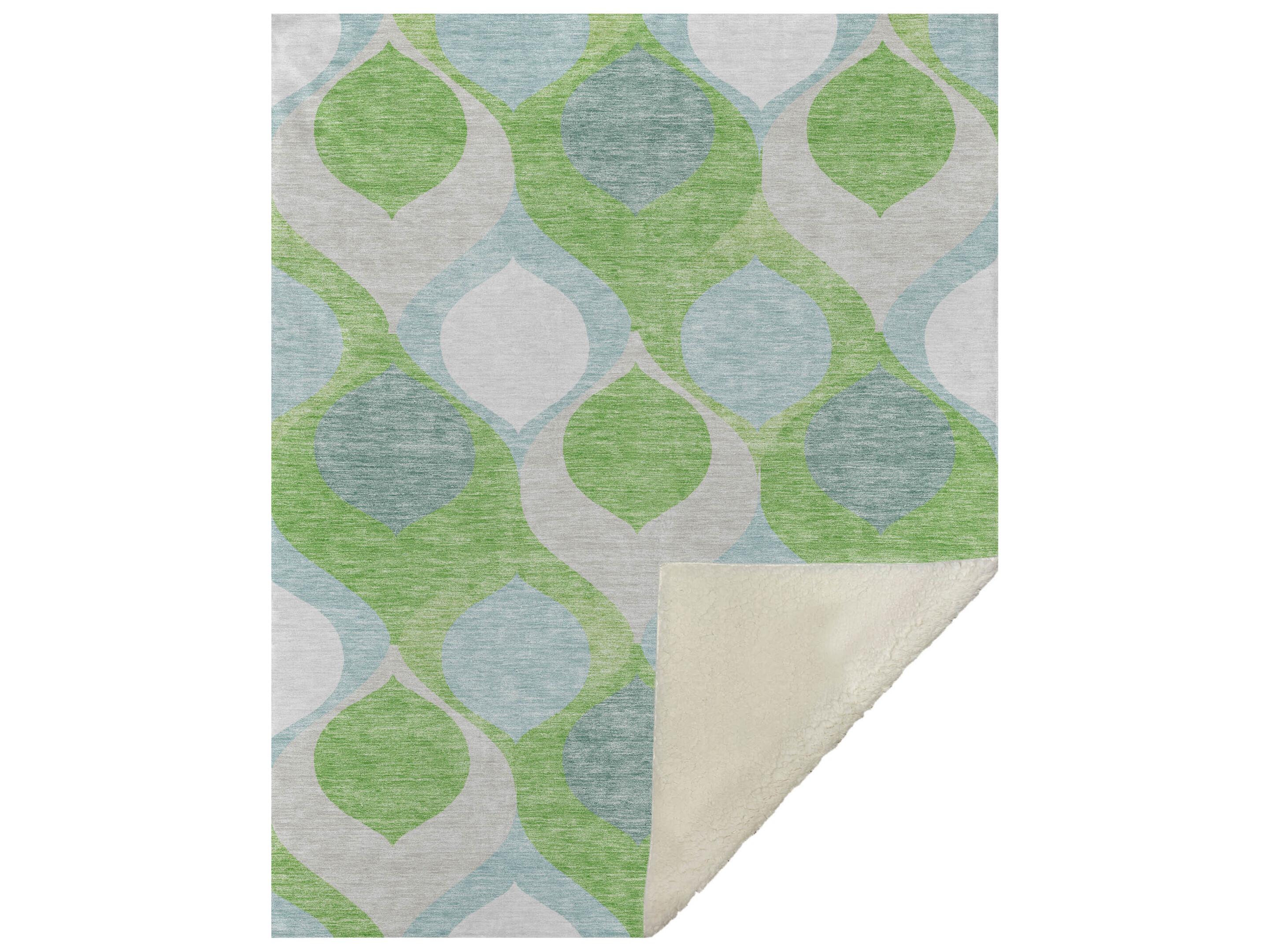 Dalyn Sherpa Green Polyester Throw