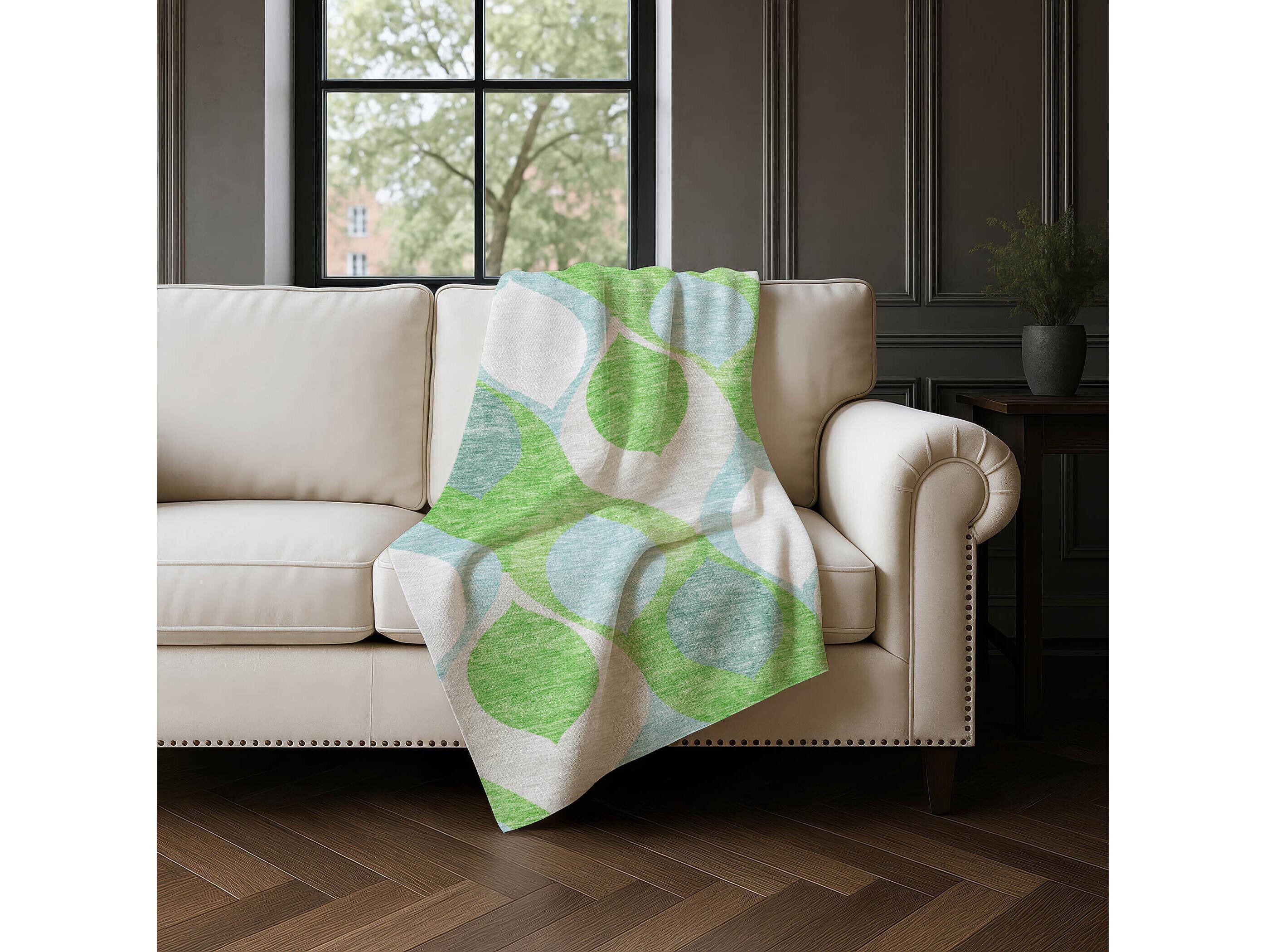 Dalyn Sherpa Green Polyester Throw