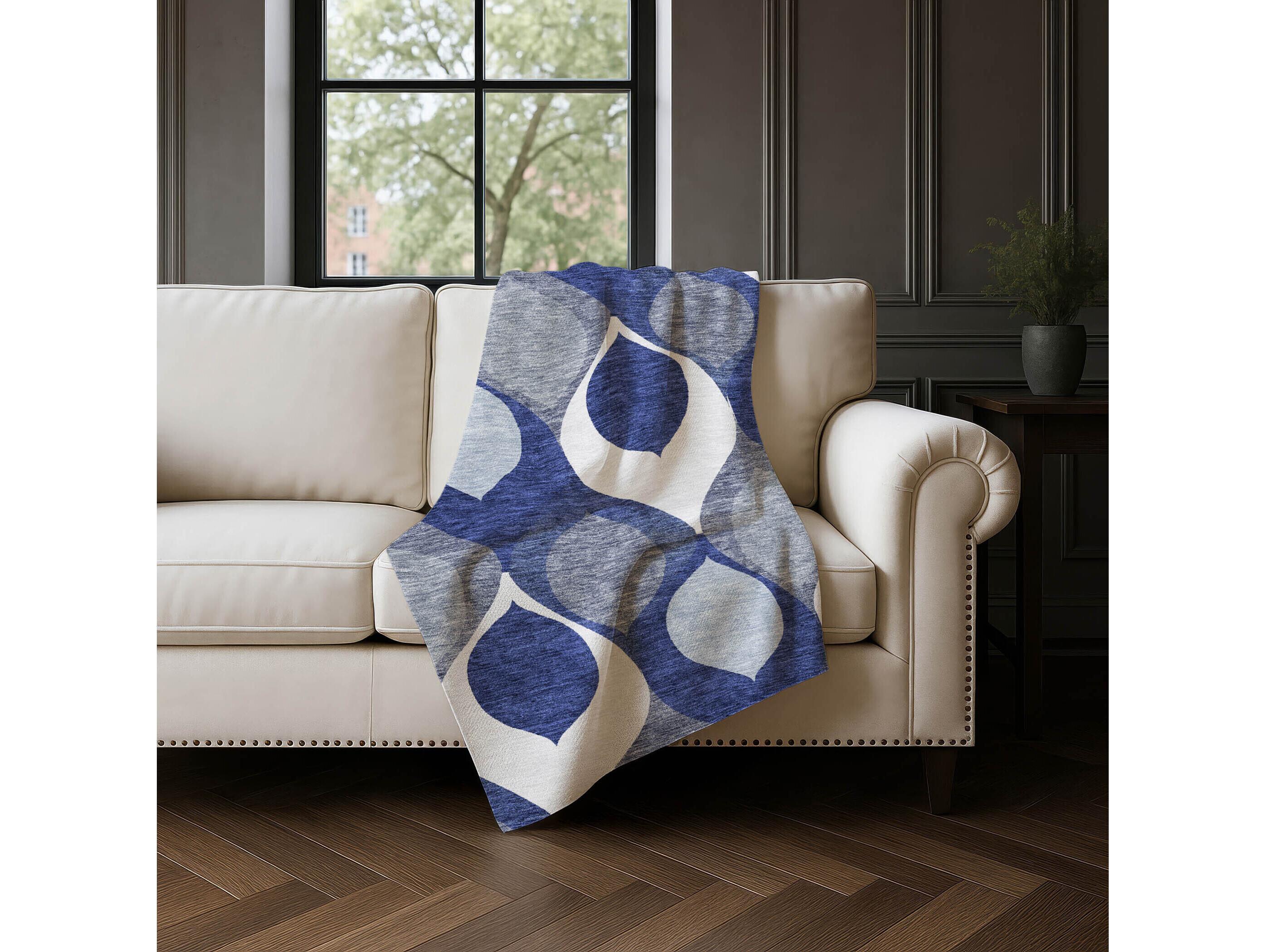 Dalyn Sherpa Blue Polyester Throw