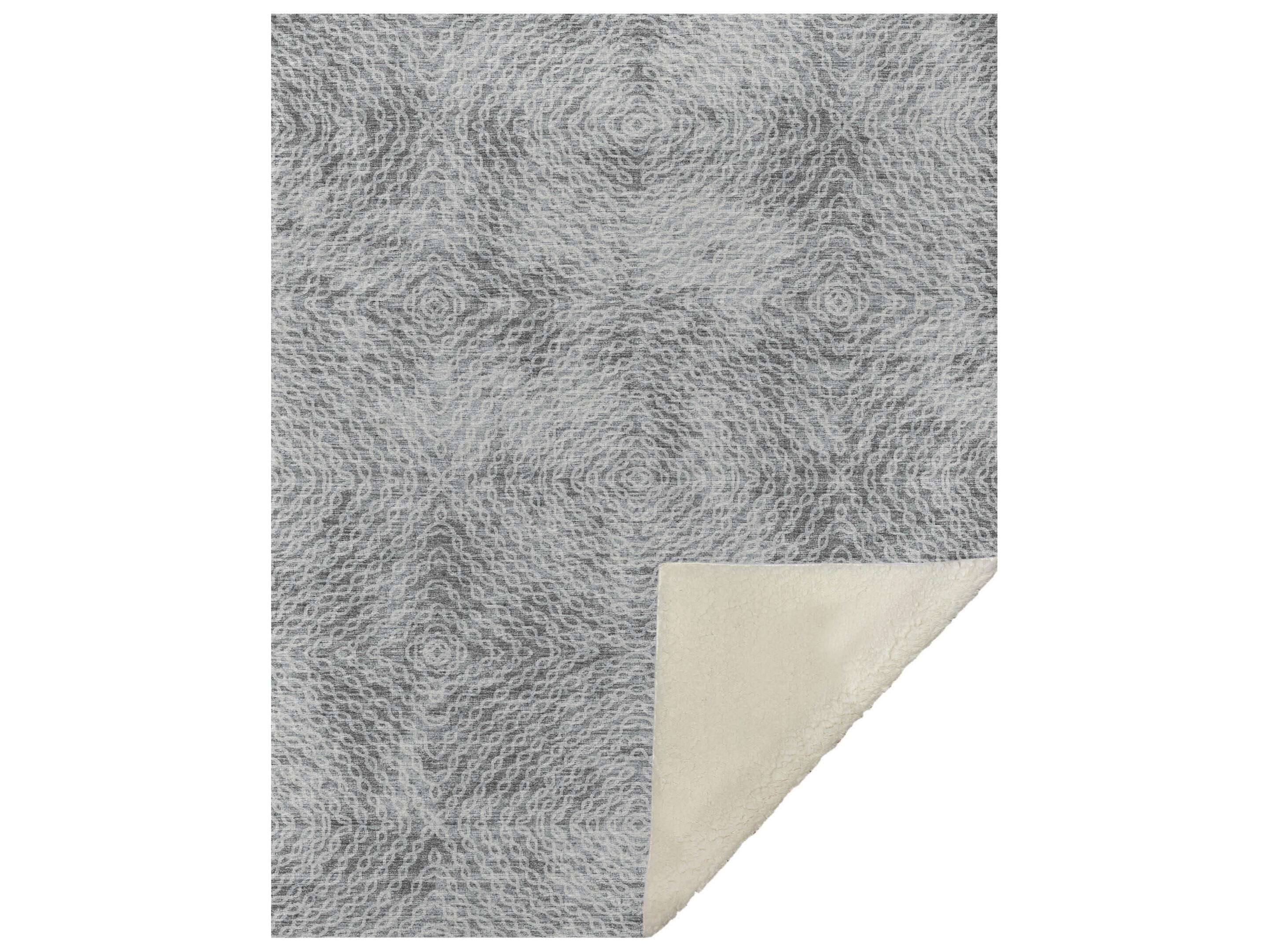 Dalyn Sherpa Gray Polyester Throw