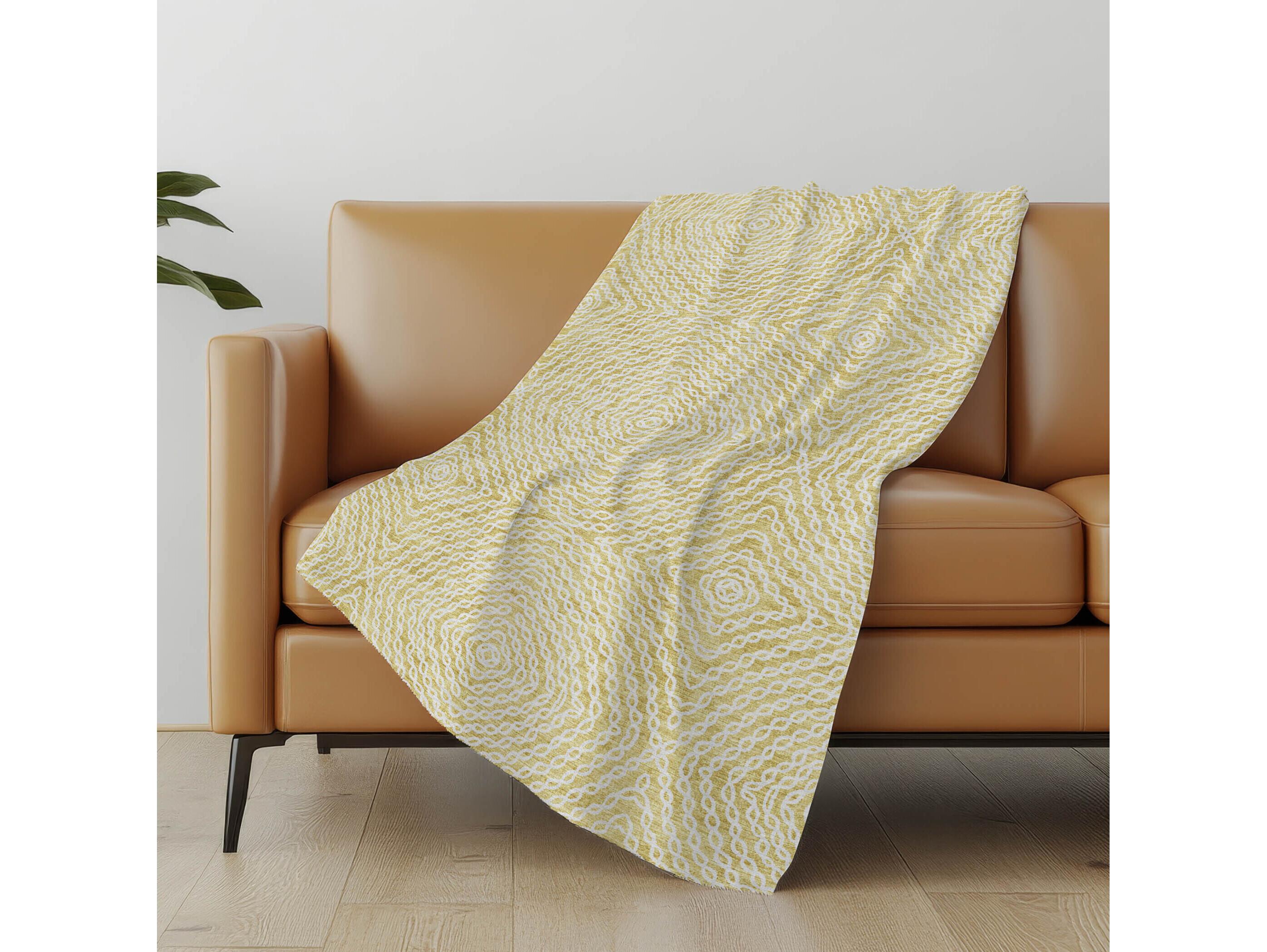 Dalyn Sherpa Yellow Polyester Throw