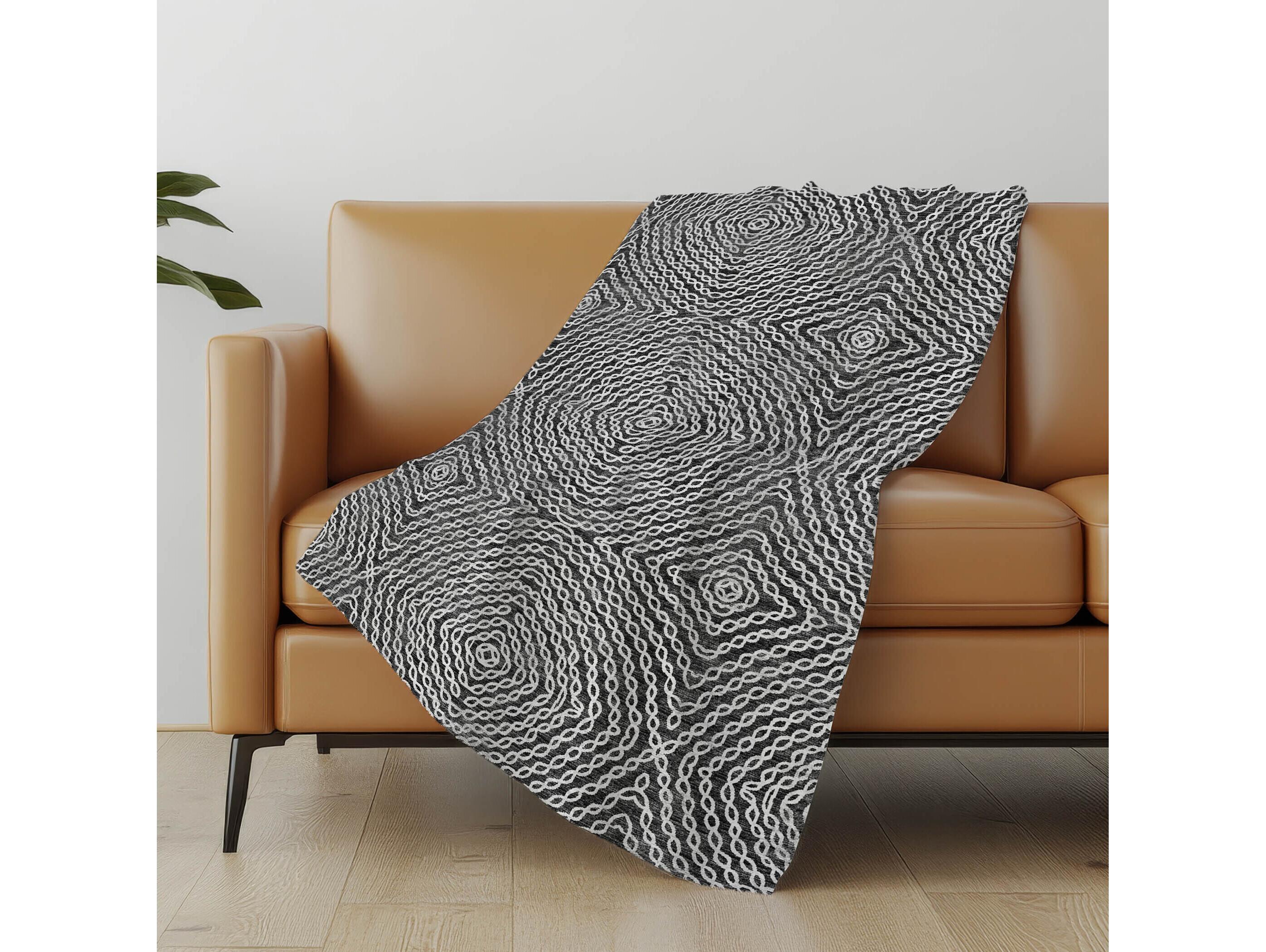 Dalyn Sherpa Gray Polyester Throw