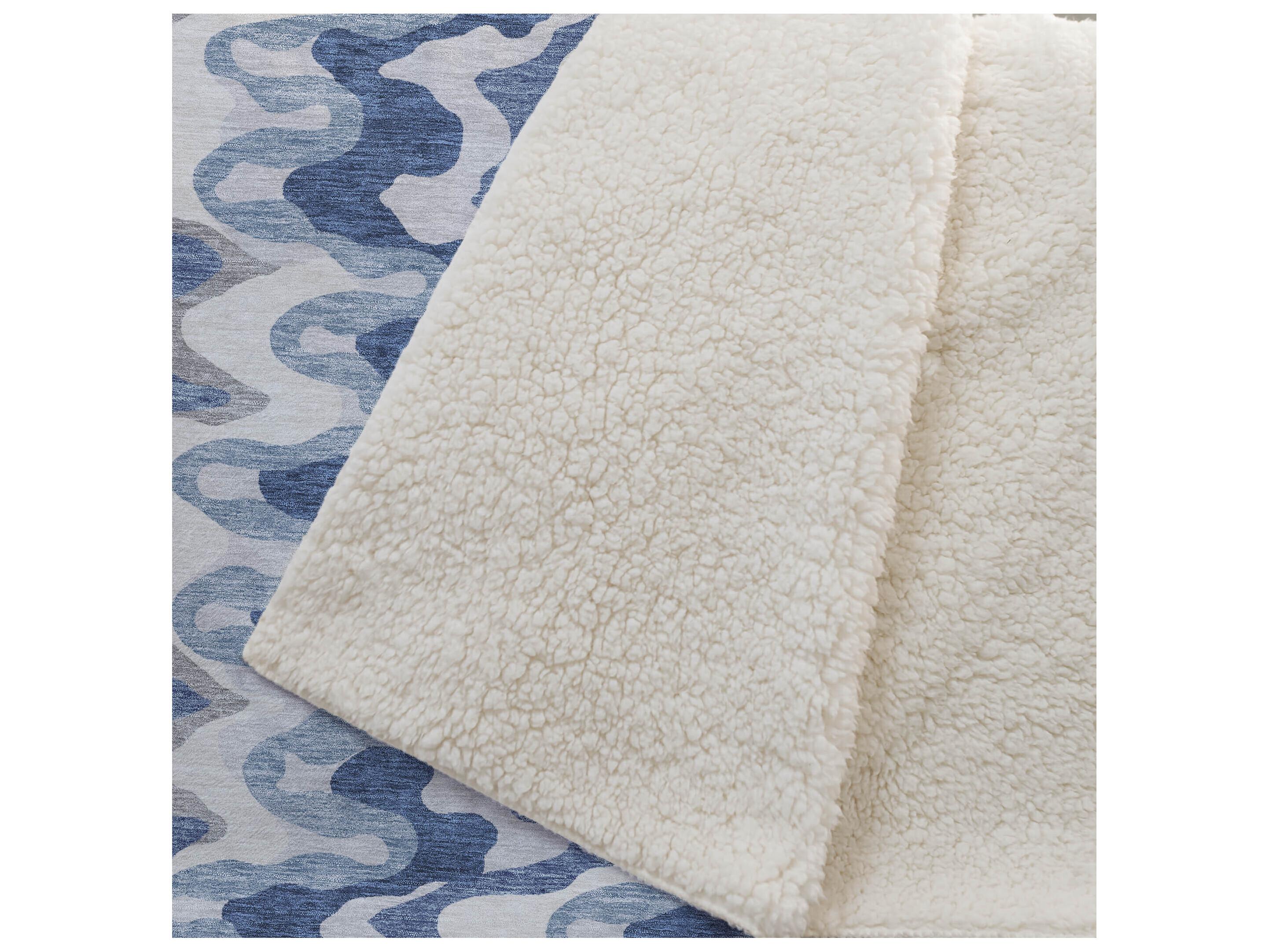 Dalyn Sherpa Blue Polyester Throw