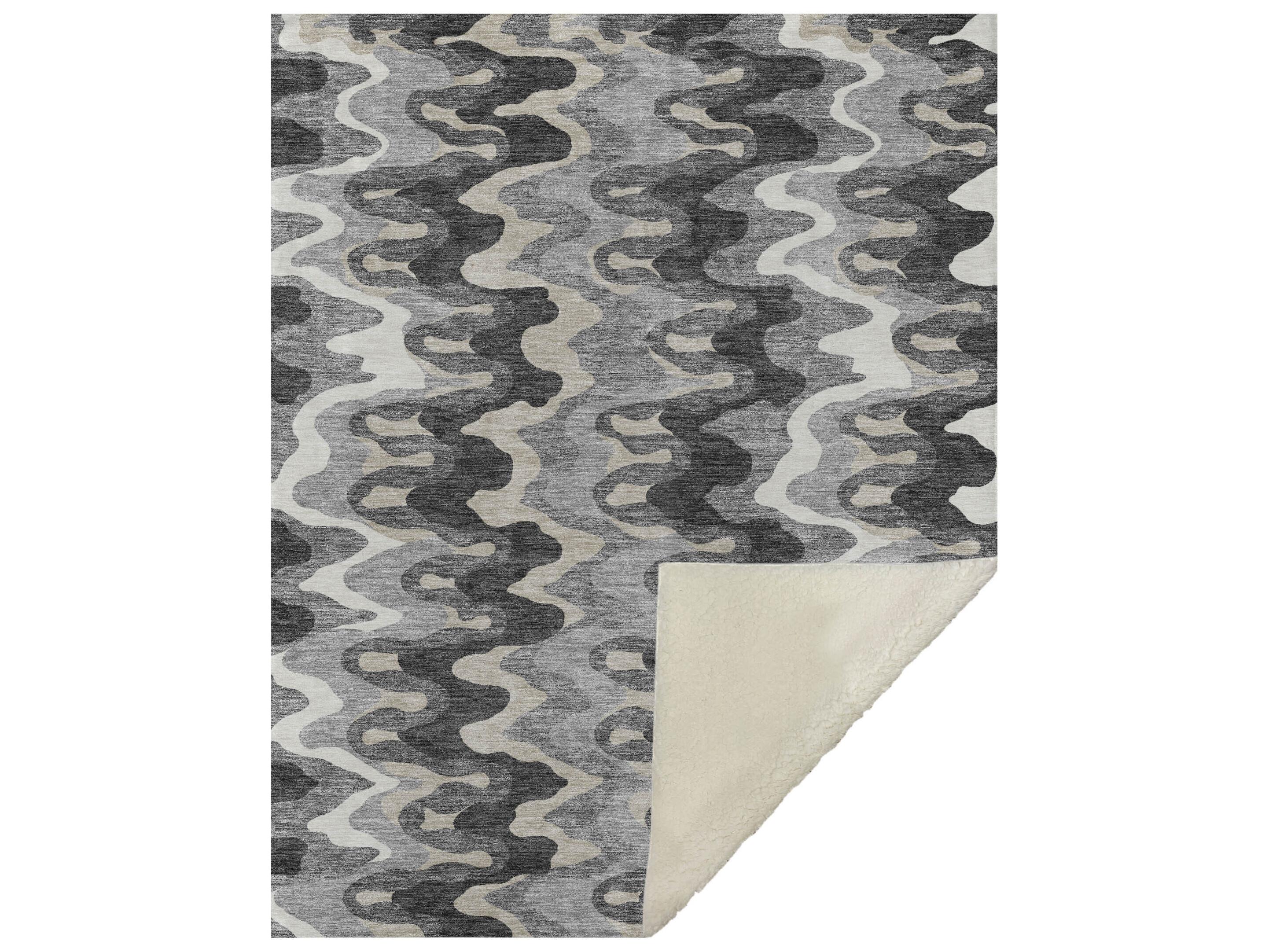 Dalyn Sherpa Gray Polyester Throw
