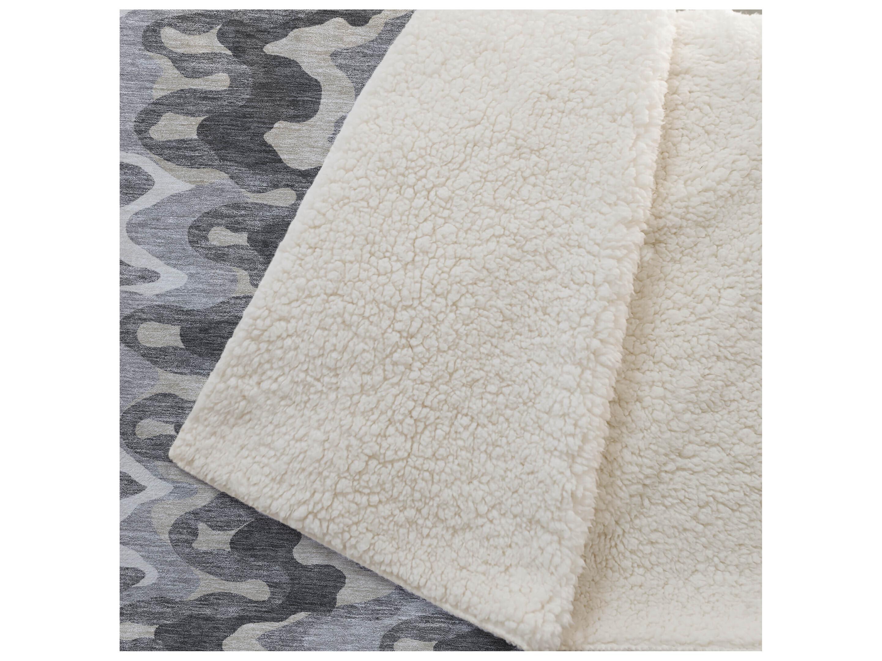 Dalyn Sherpa Gray Polyester Throw