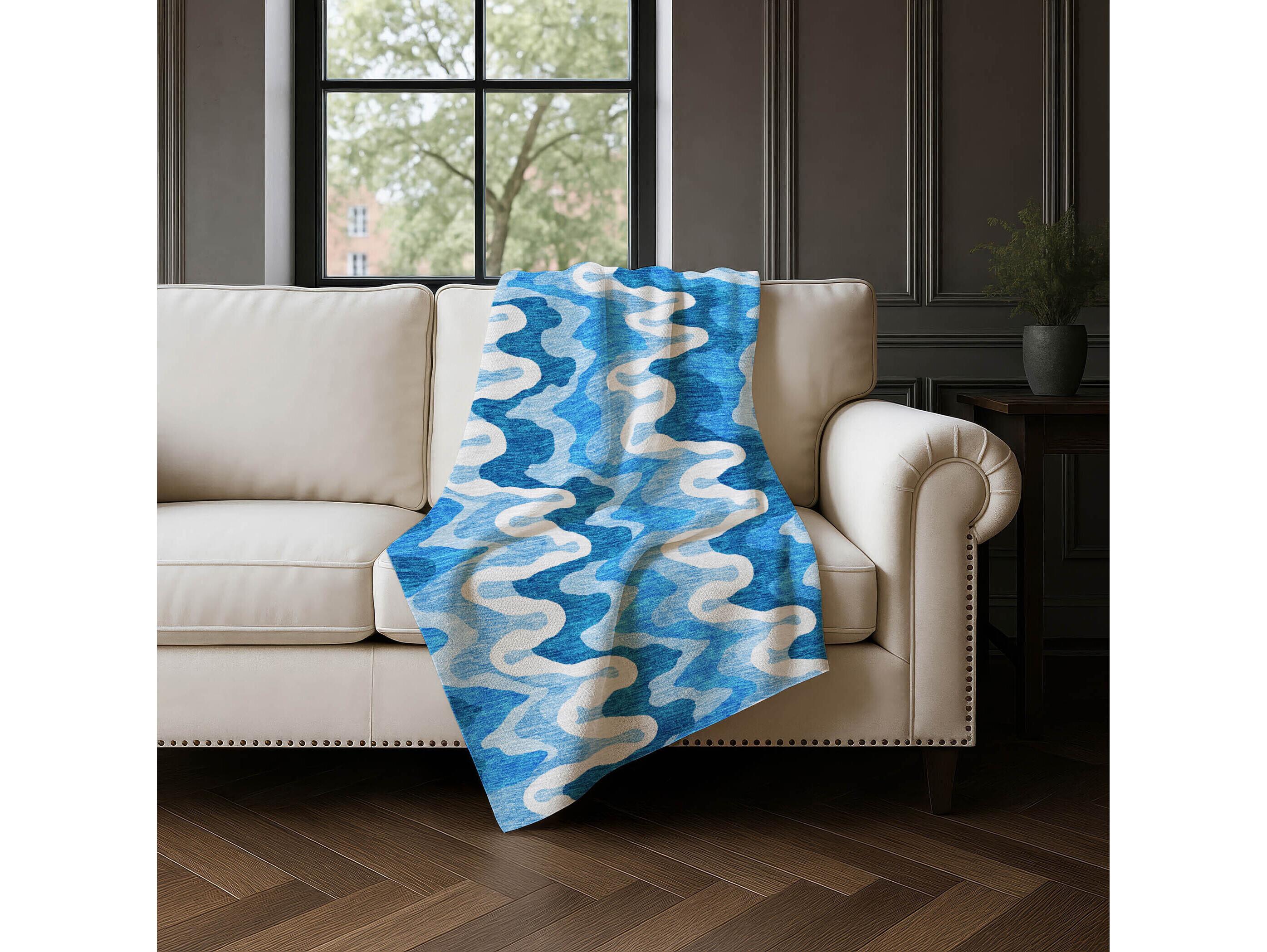 Dalyn Sherpa Blue Polyester Throw