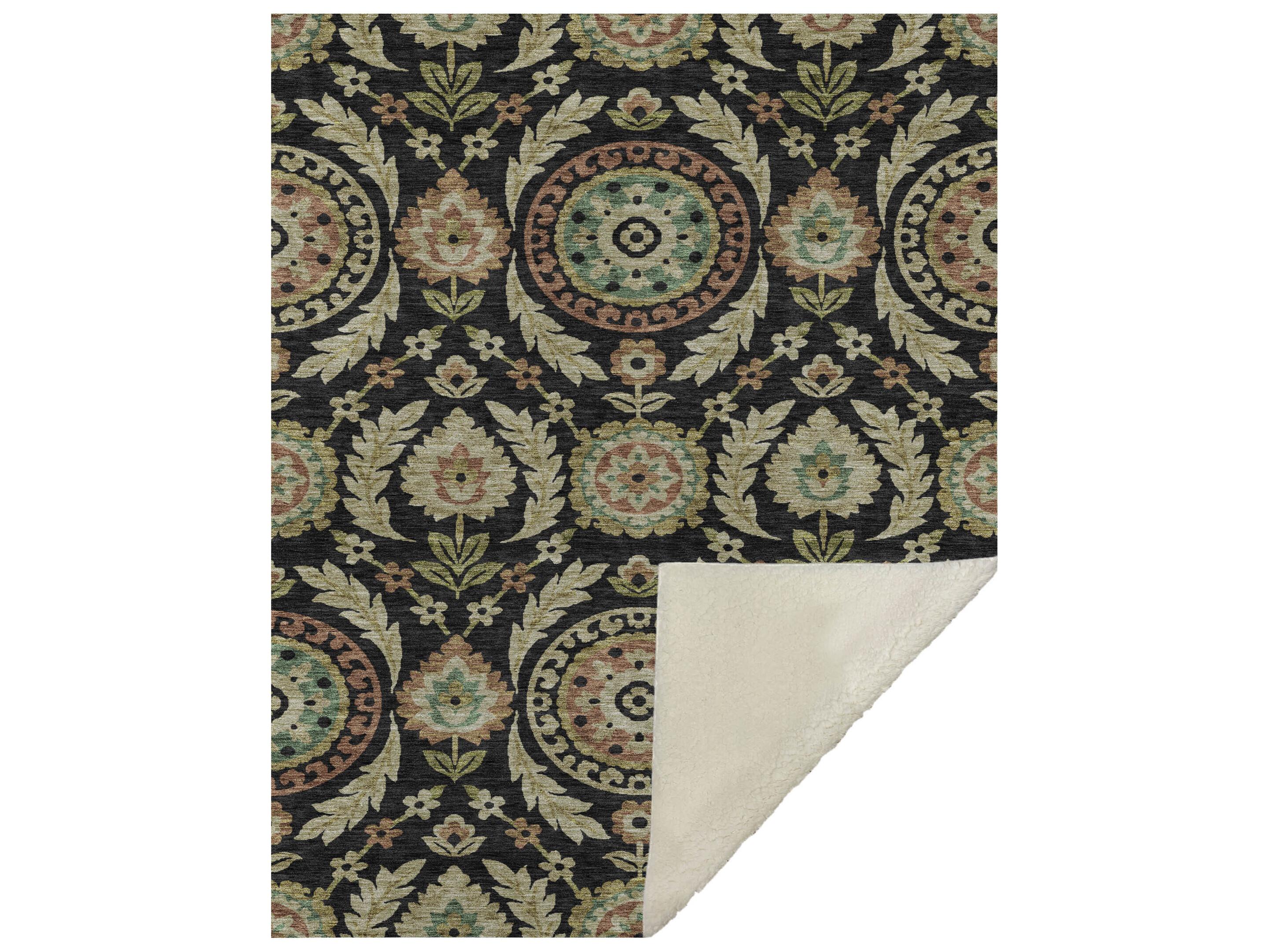 Dalyn Sherpa Black Polyester Throw