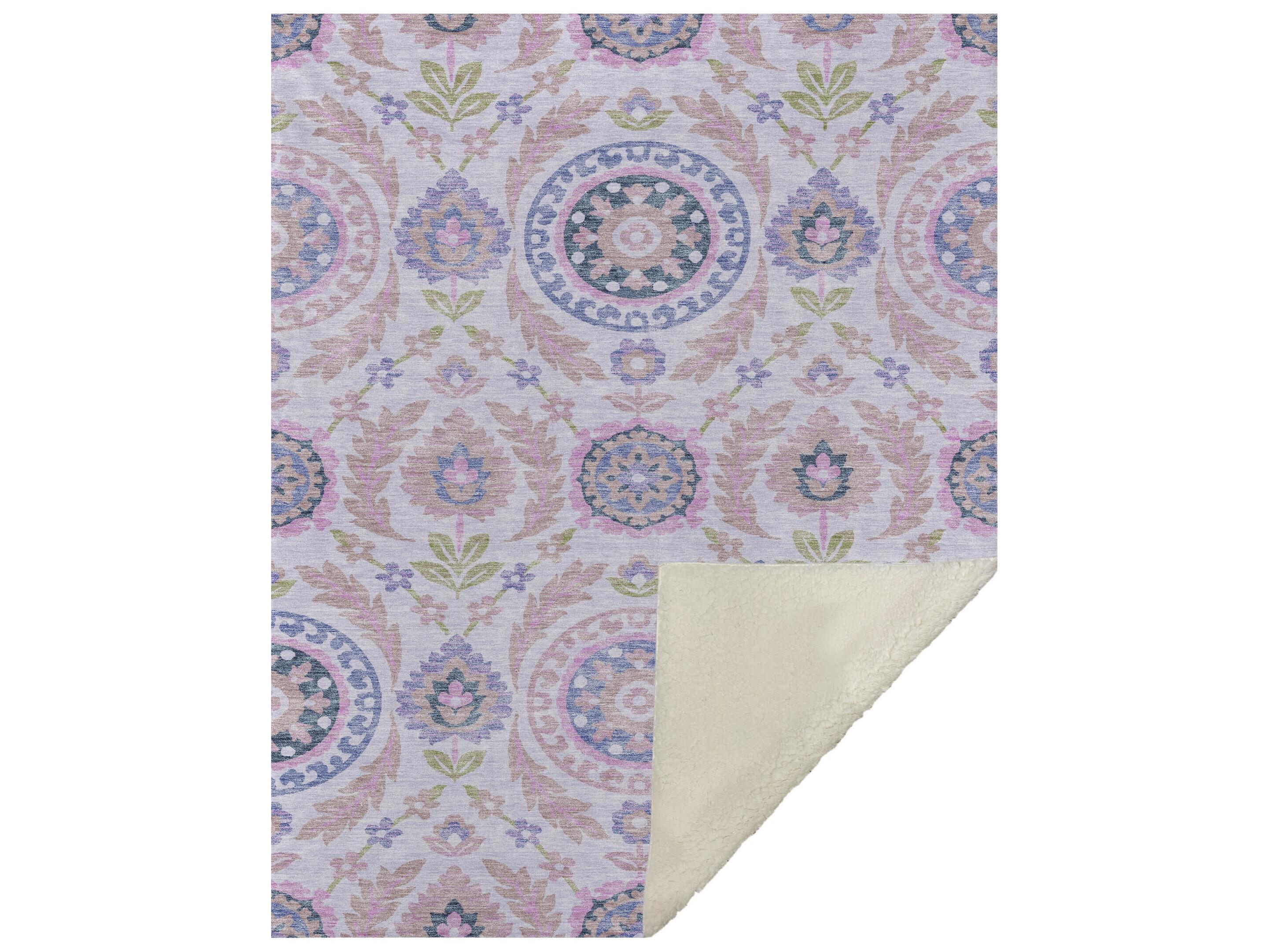 Dalyn Sherpa Pink Polyester Throw