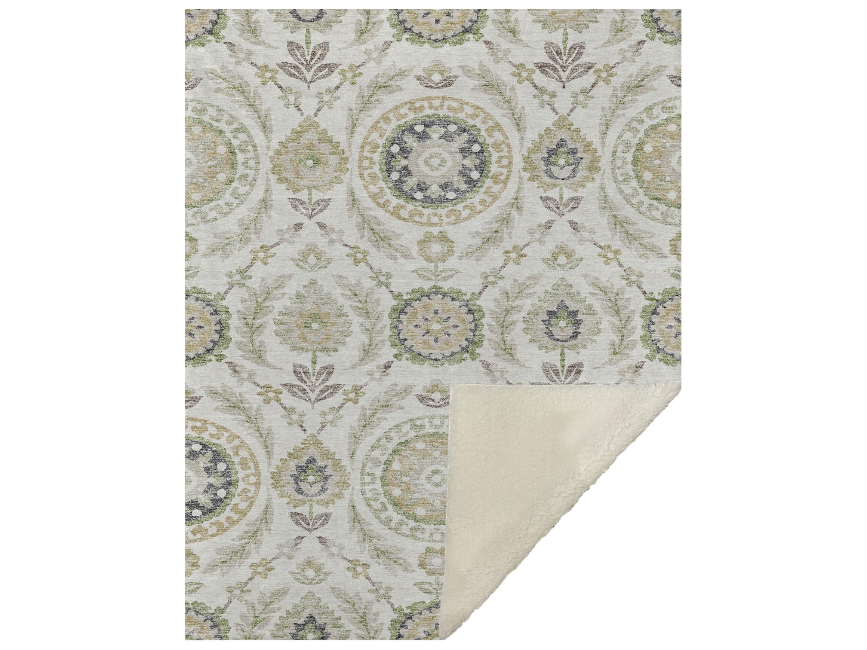 Dalyn Sherpa Ivory Polyester Throw