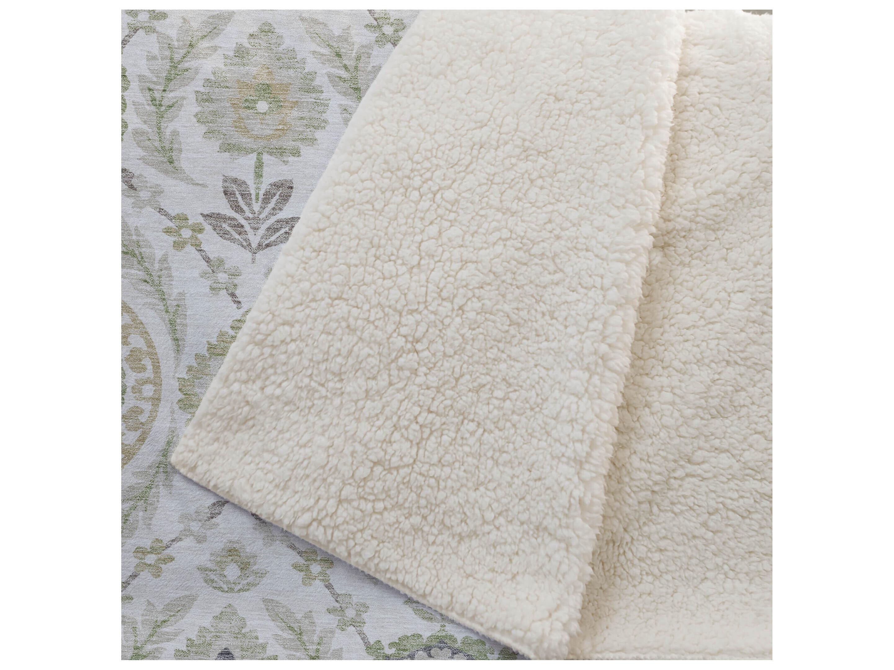 Dalyn Sherpa Ivory Polyester Throw