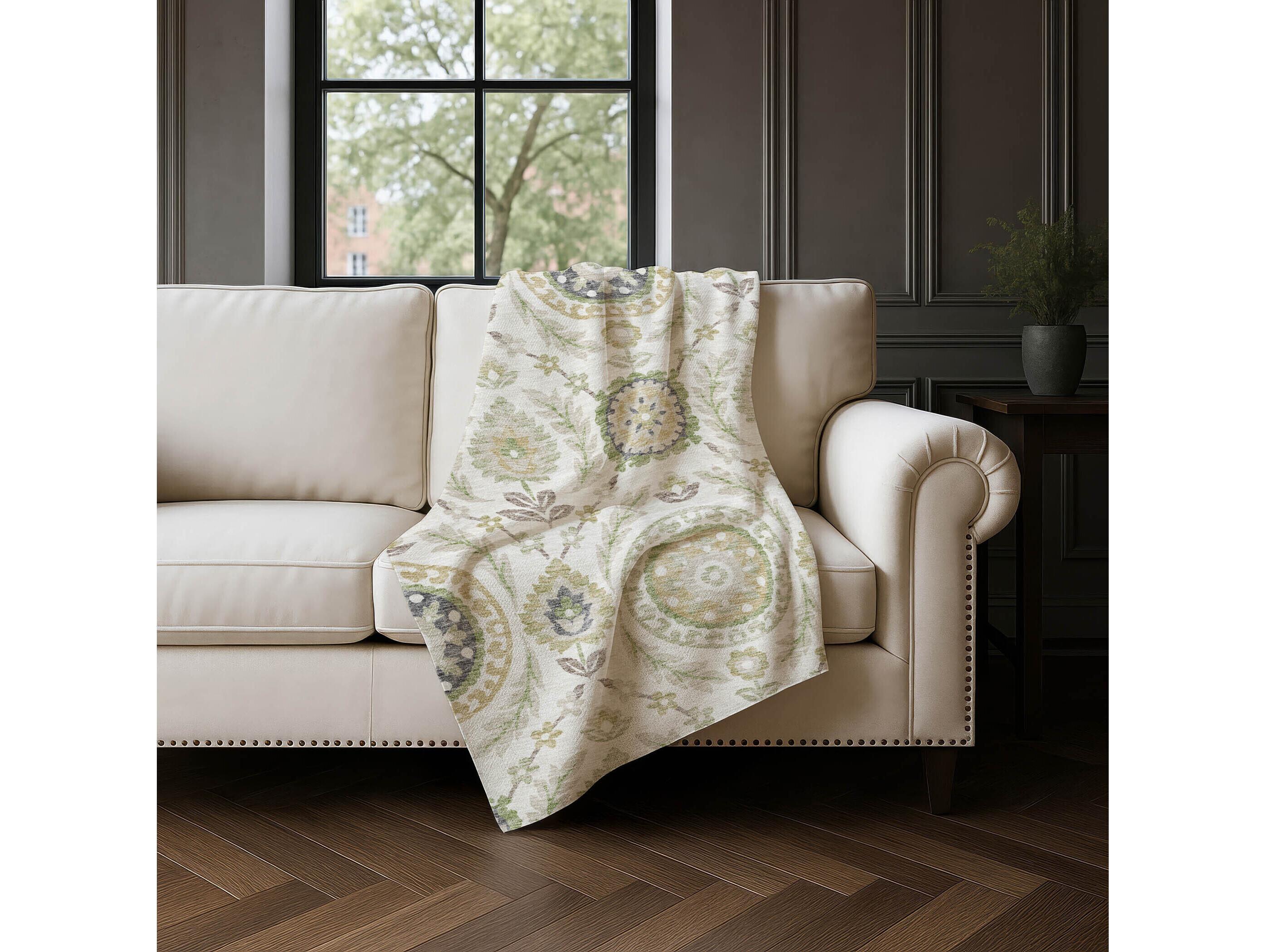 Dalyn Sherpa Ivory Polyester Throw