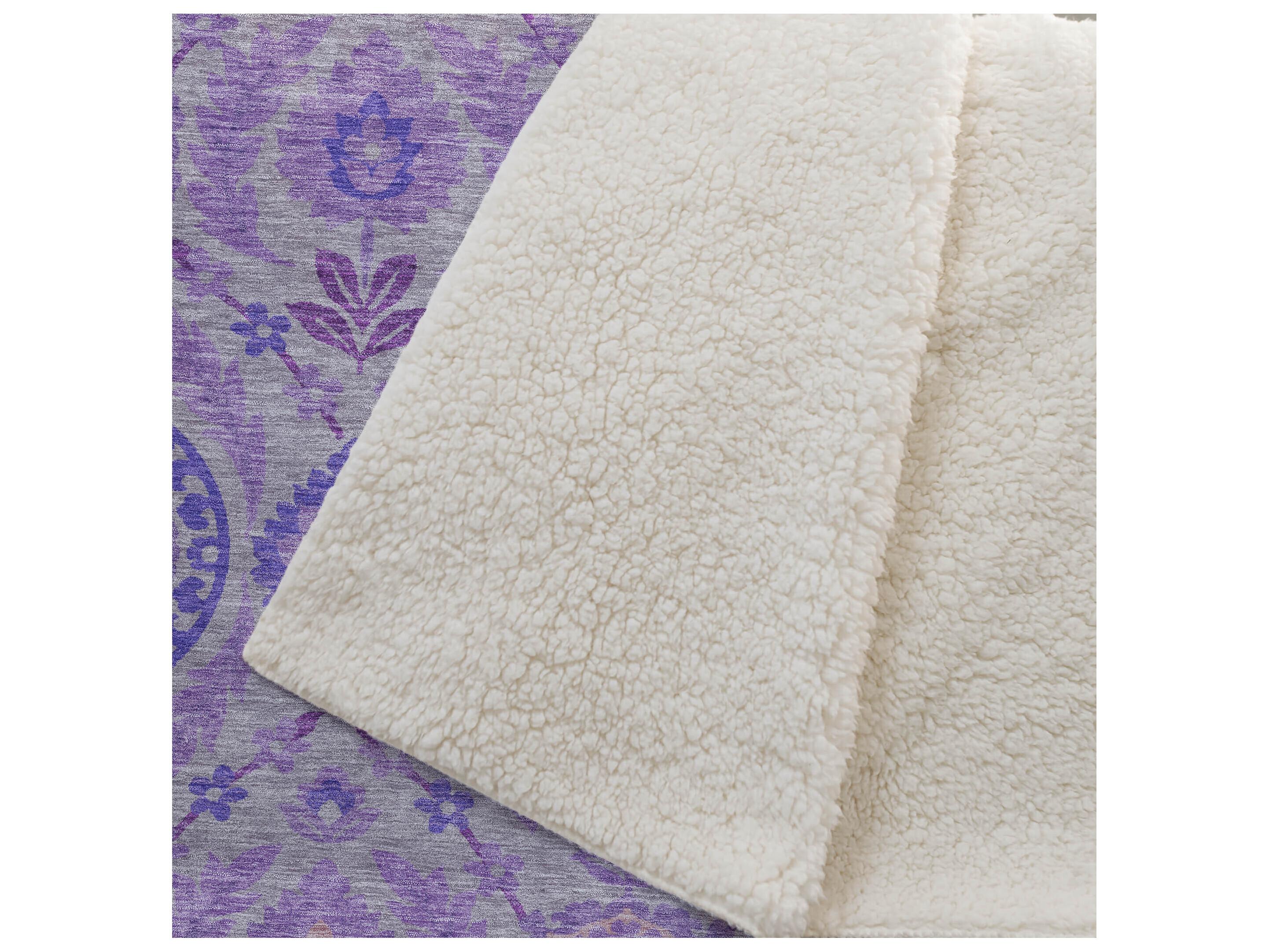Dalyn Sherpa Purple Polyester Throw