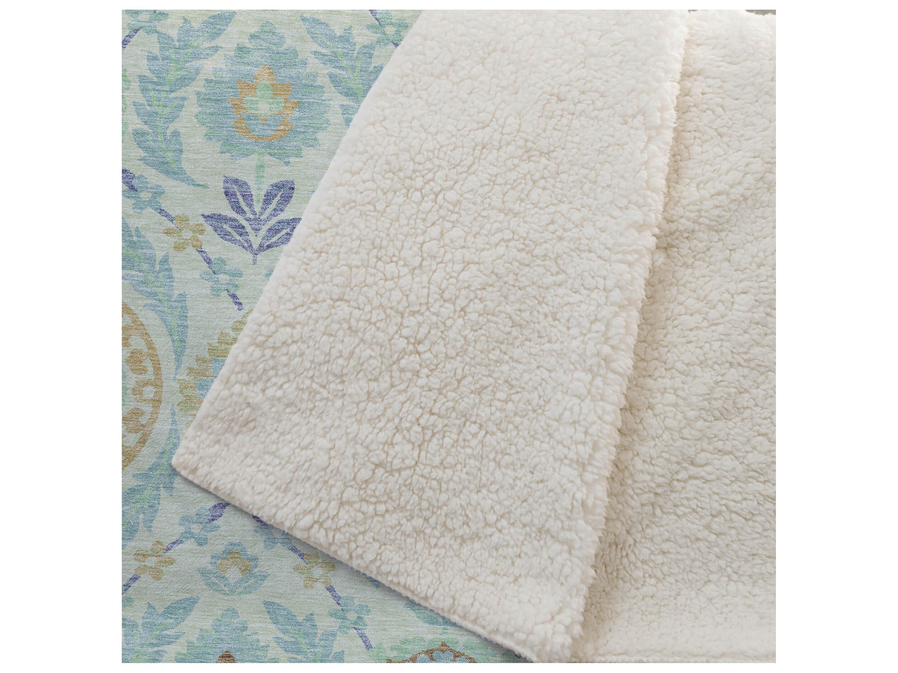 Dalyn Sherpa Green Polyester Throw