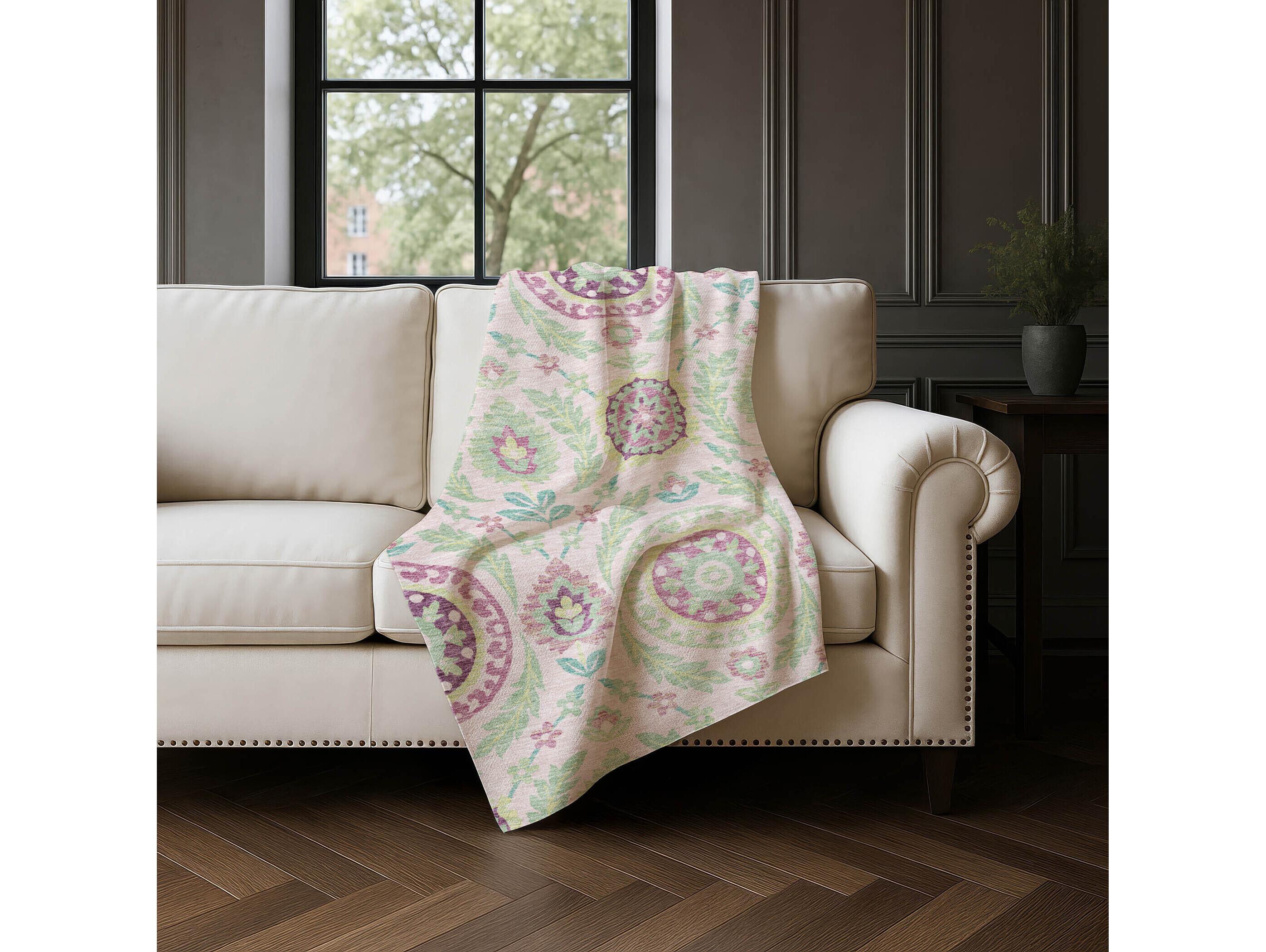 Dalyn Sherpa Pink Polyester Throw