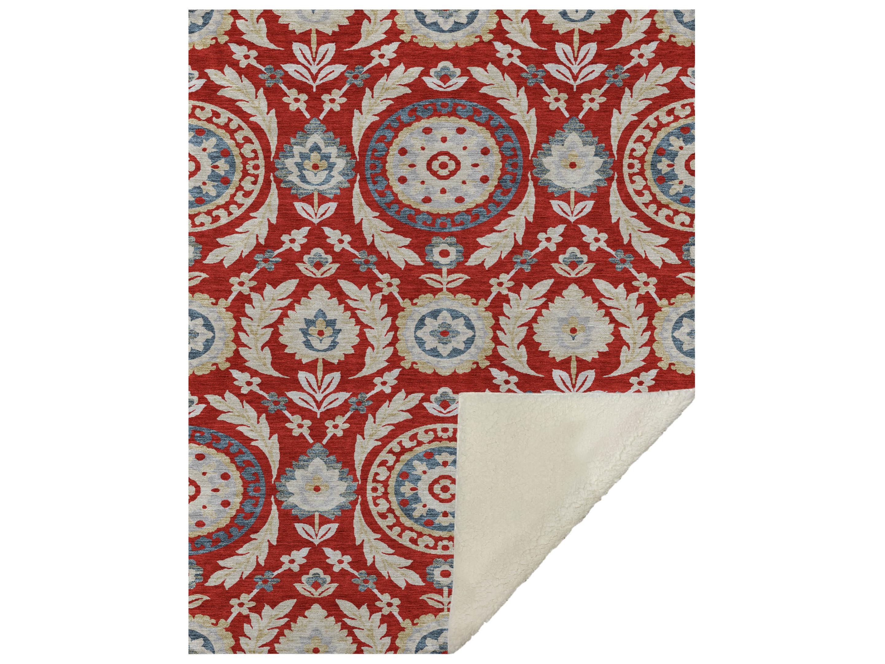 Dalyn Sherpa Red Polyester Throw