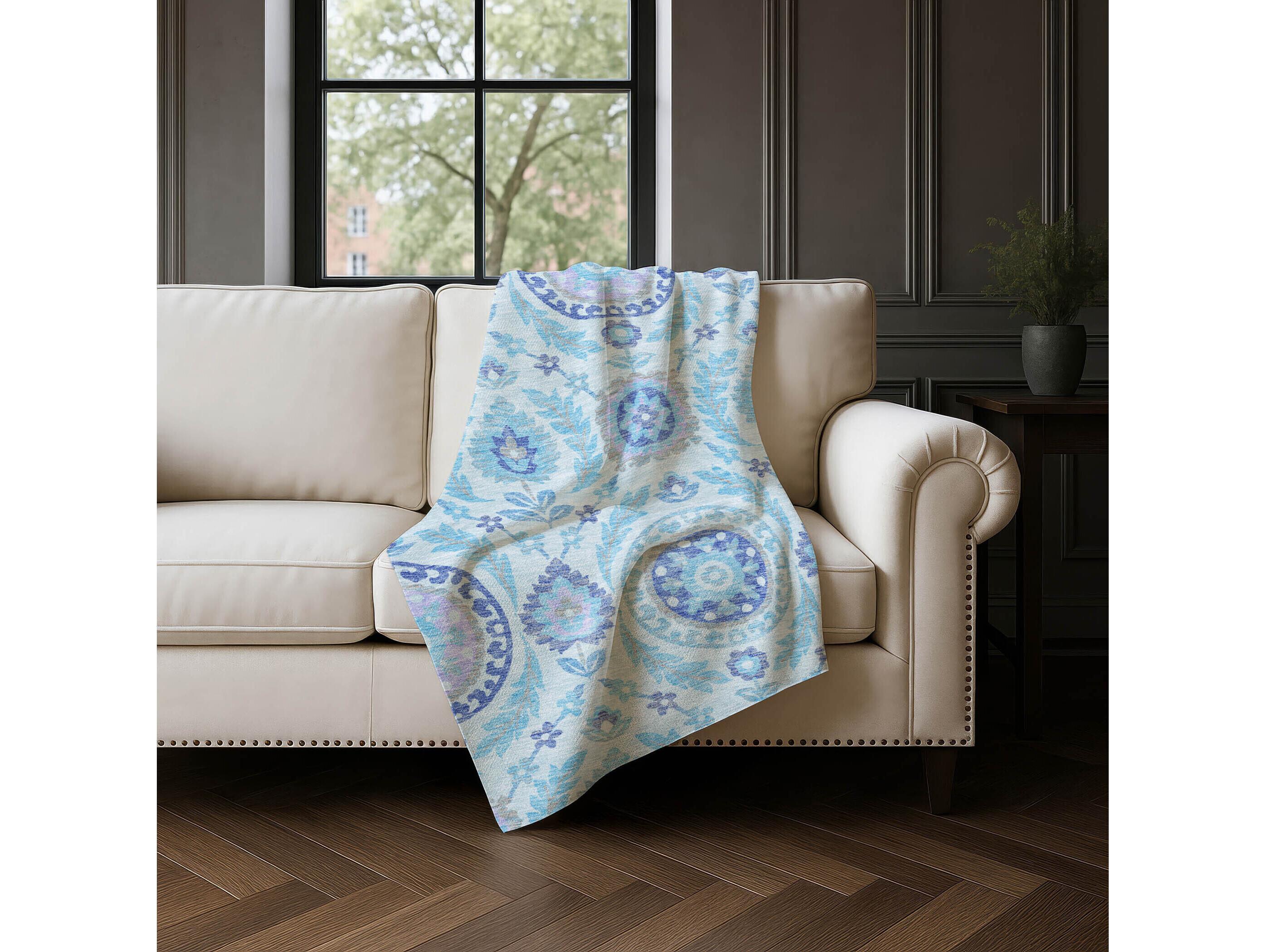 Dalyn Sherpa Blue Polyester Throw