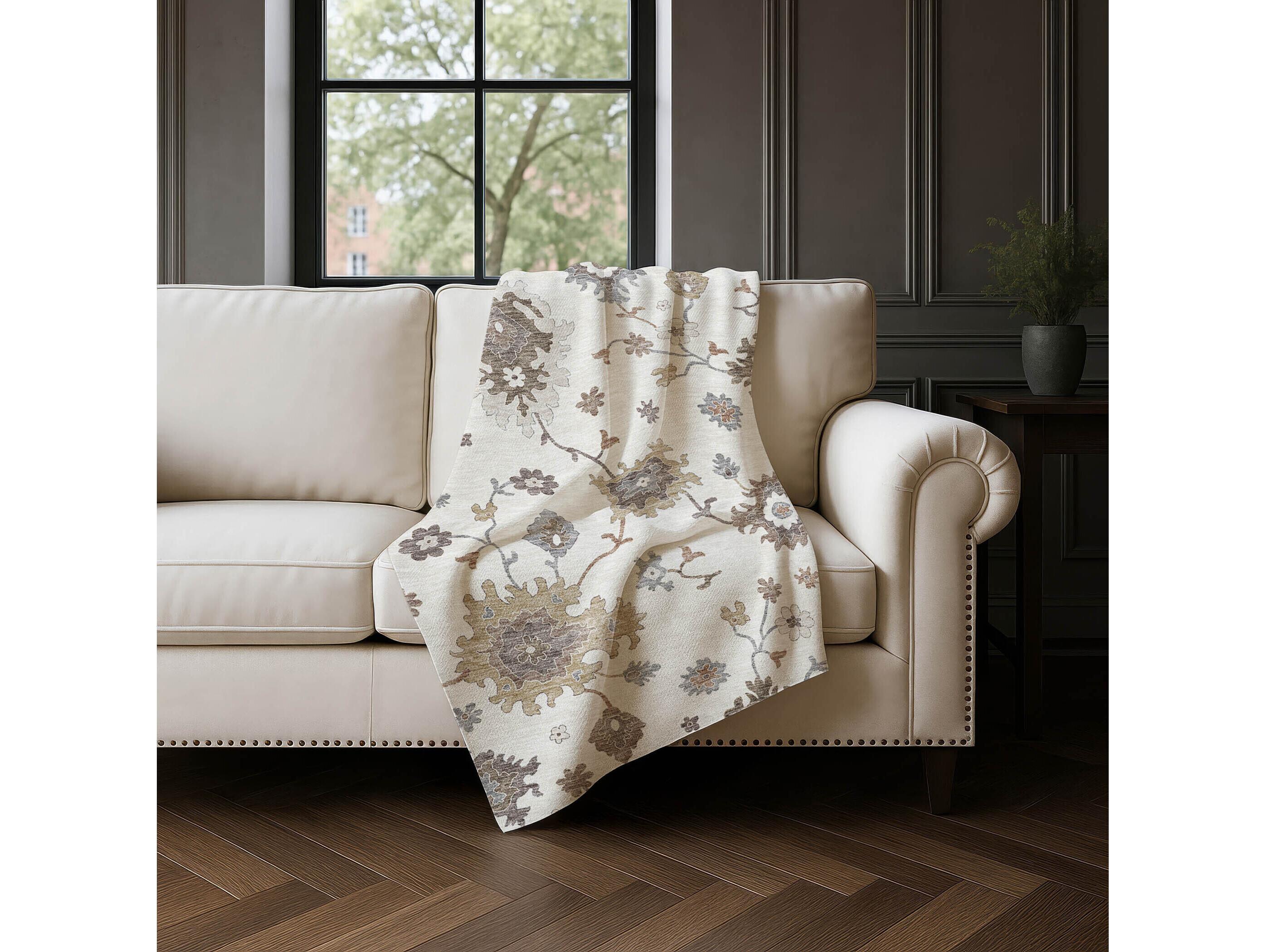 Dalyn Sherpa Ivory Polyester Throw
