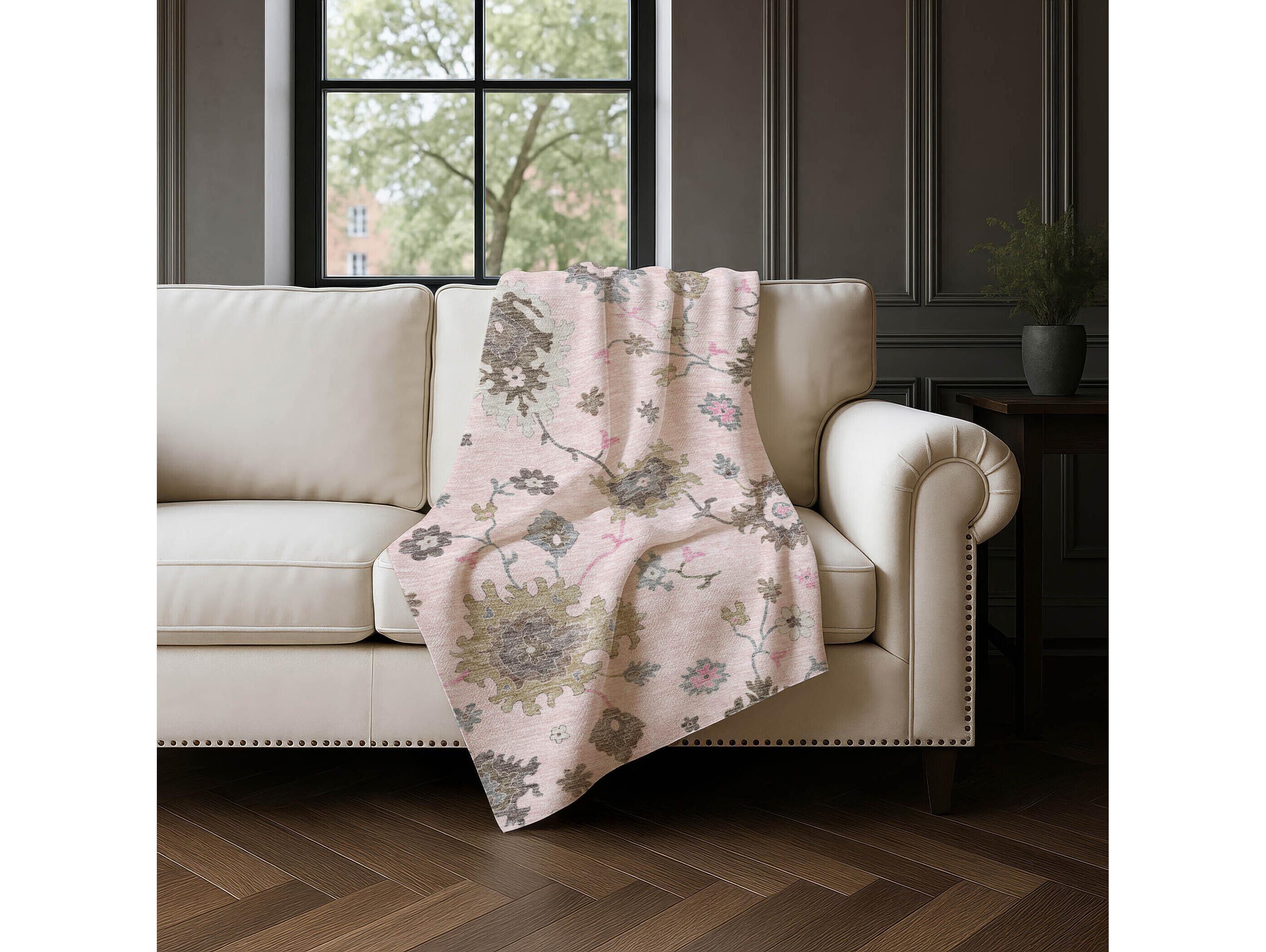 Dalyn Sherpa Pink Polyester Throw