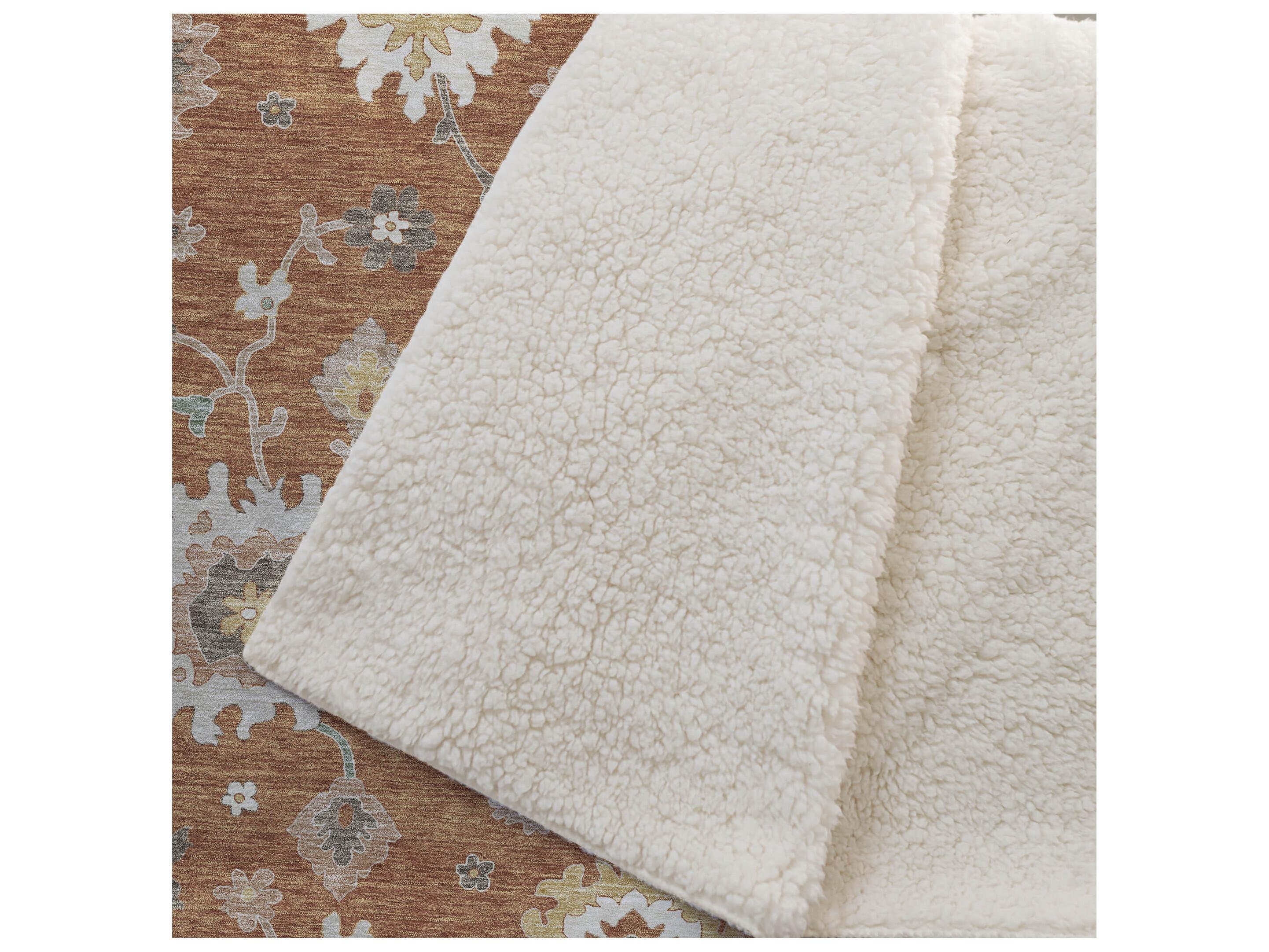 Dalyn Sherpa Orange Polyester Throw