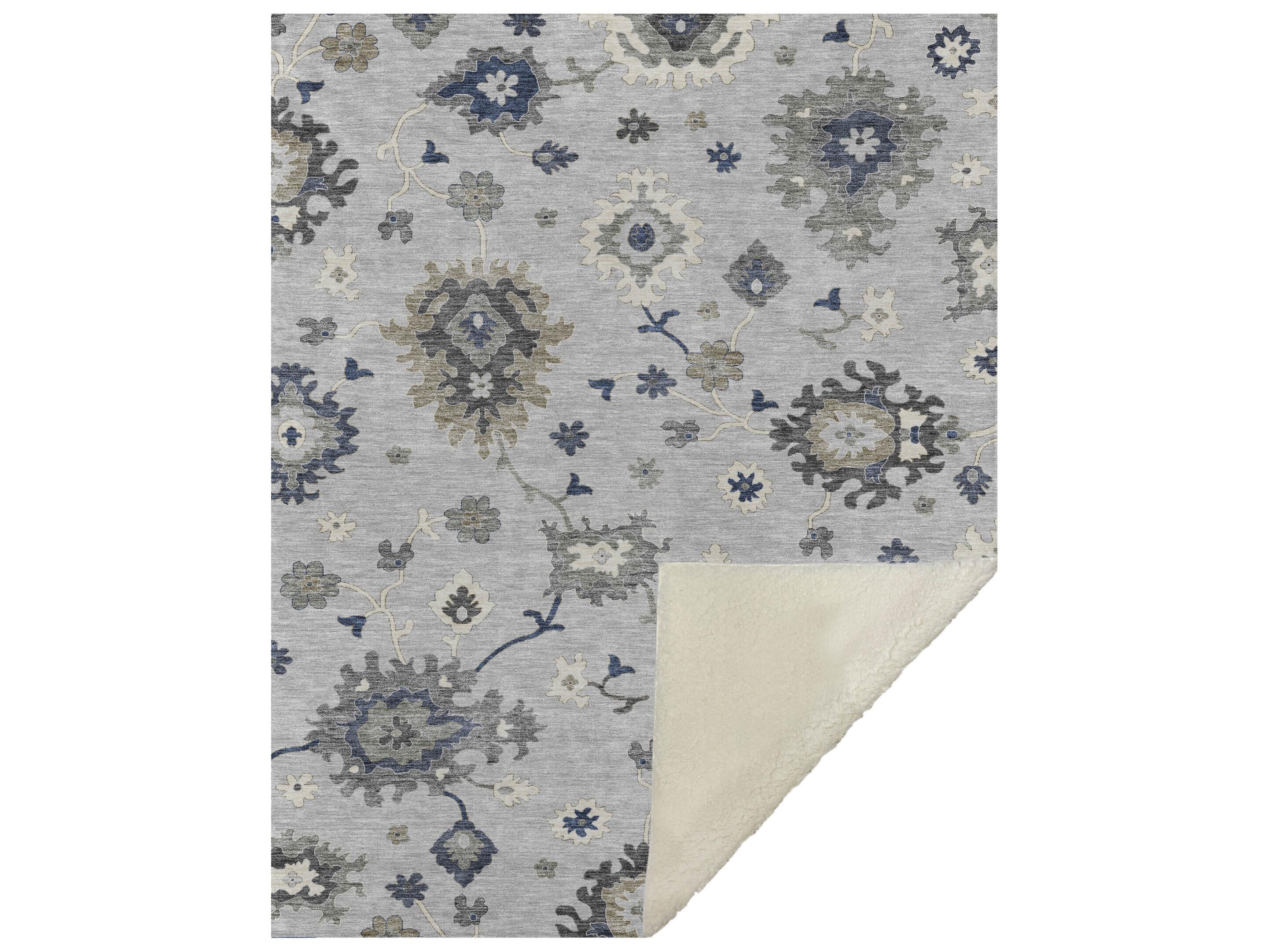 Dalyn Sherpa Gray Polyester Throw