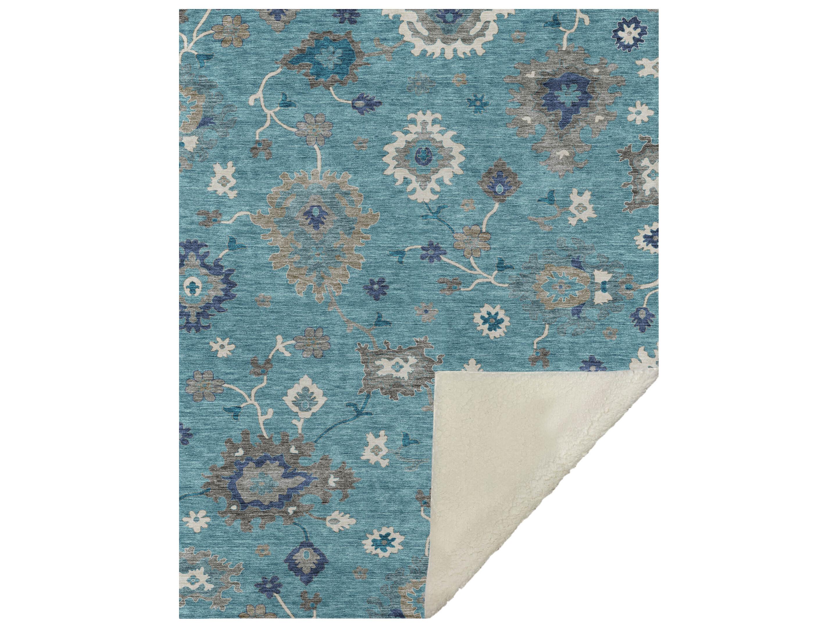 Dalyn Sherpa Teal Polyester Throw